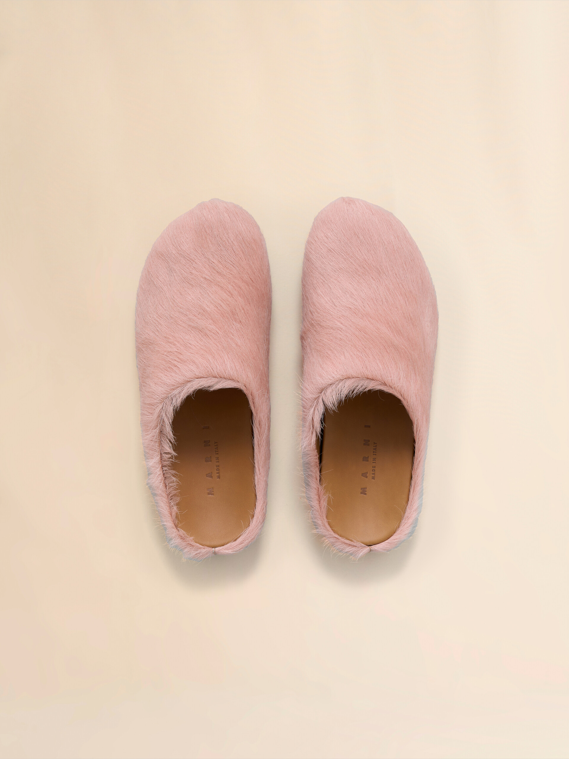 Blue long-hair calfskin Fussbett sabot - Clogs - Image 4