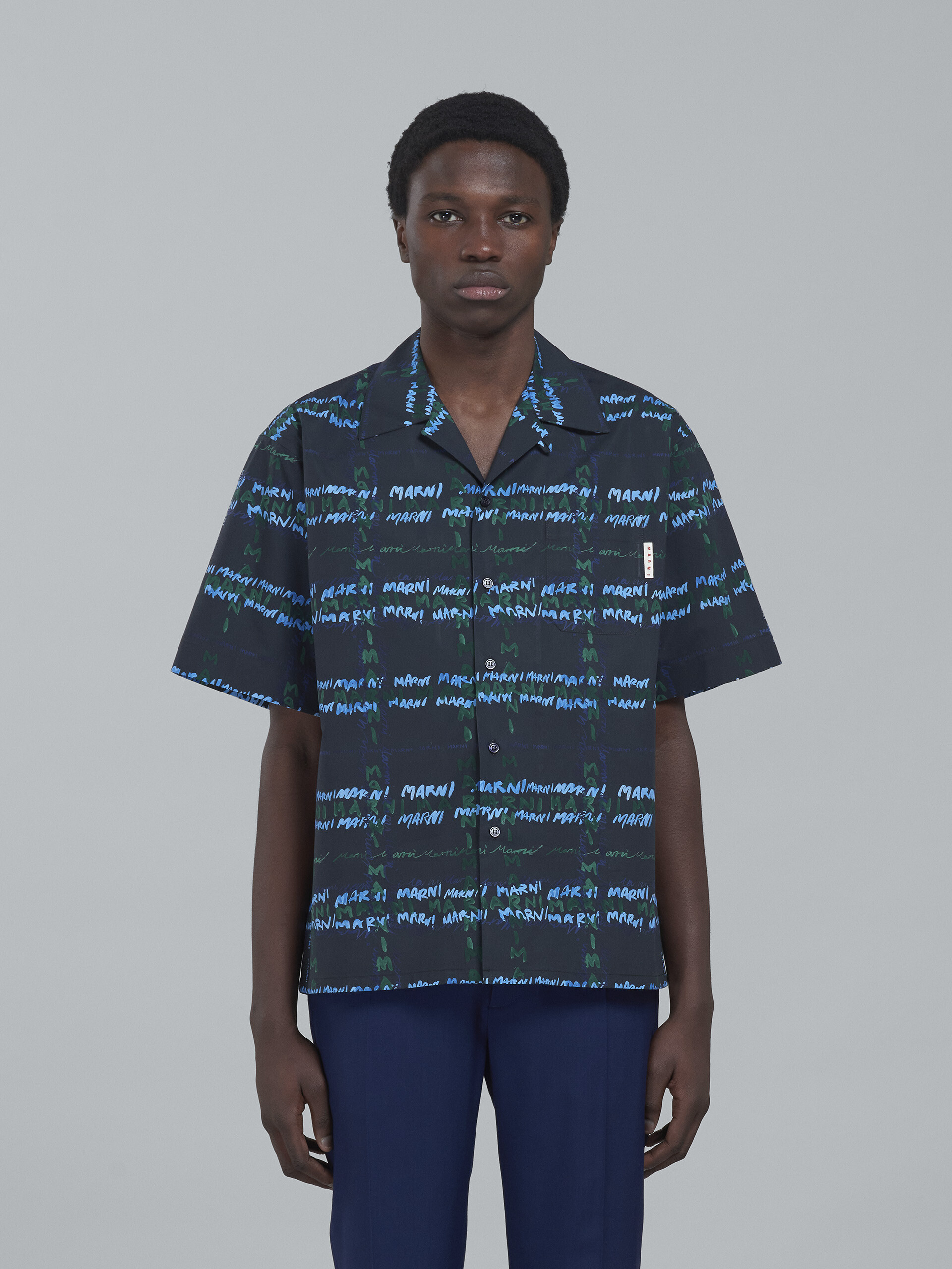 Camicia bowling in popeline stampa Crossroads - Camicie - Image 2