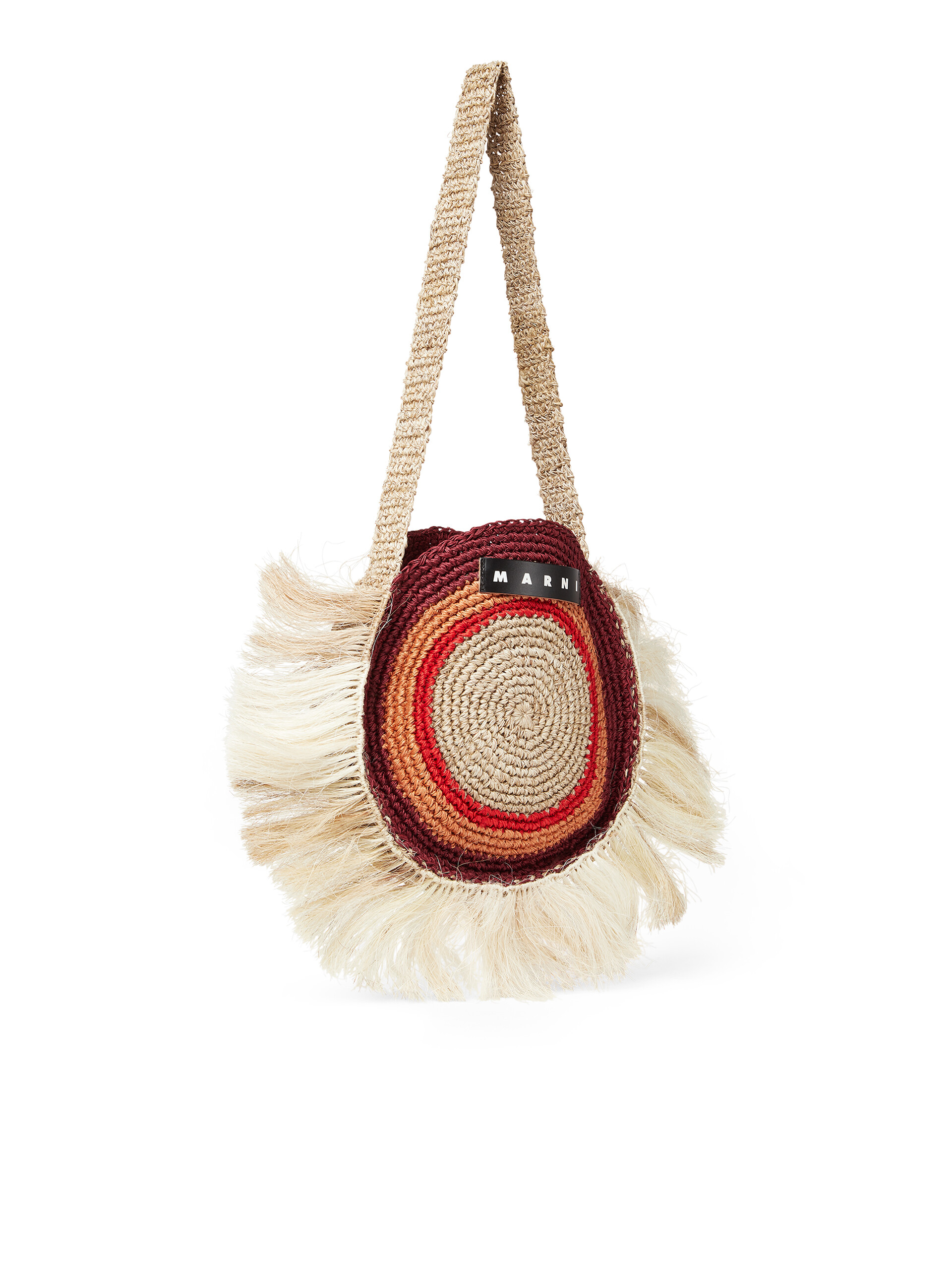 MARNI MARKET cross-body bag in natural fibre with fringes - Bags - Image 2