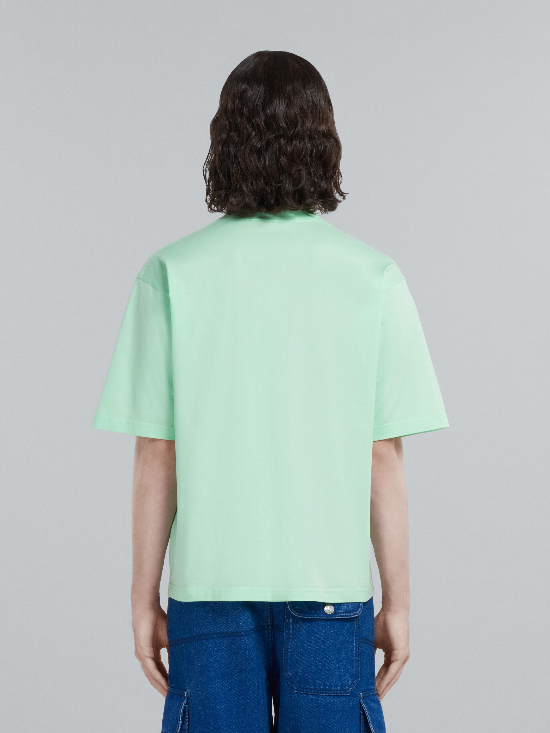 Green bio cotton T-shirt with logo - T-shirts - Image 3