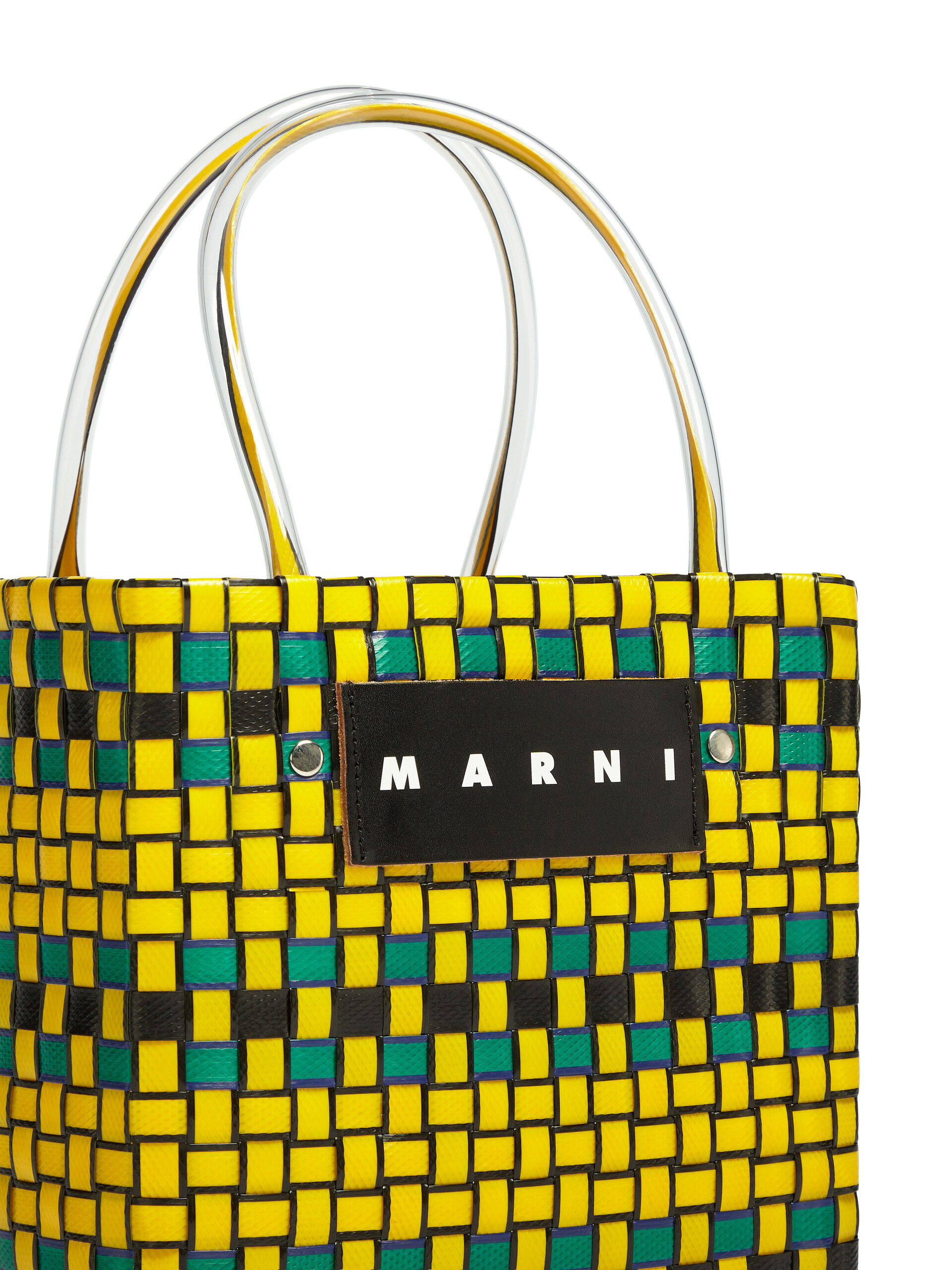 MARNI MARKET BASKET bag in yellow woven material Marni