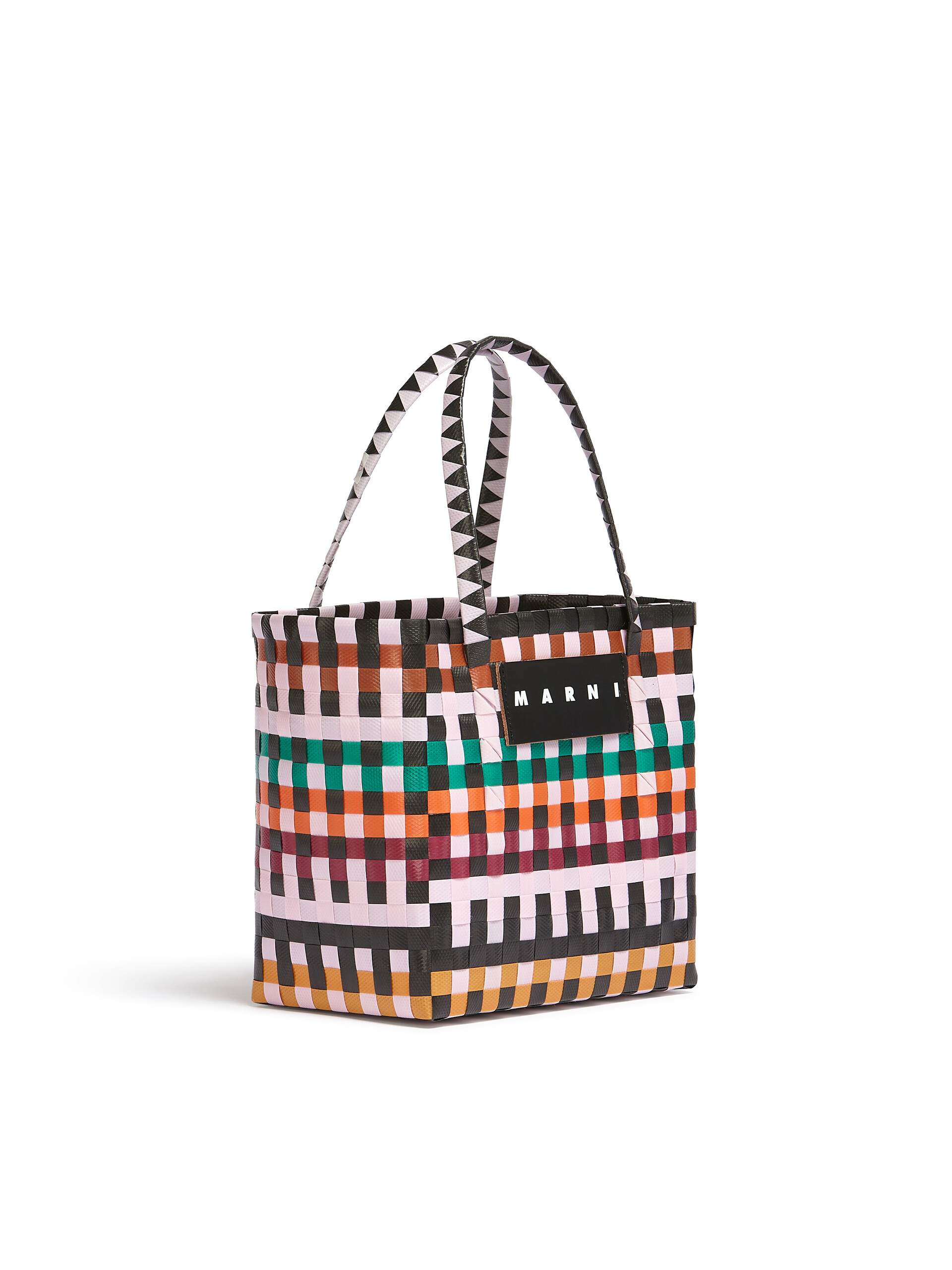 MARNI MARKET MINI BASKET bag in multicolor woven material - Shopping Bags - Image 2