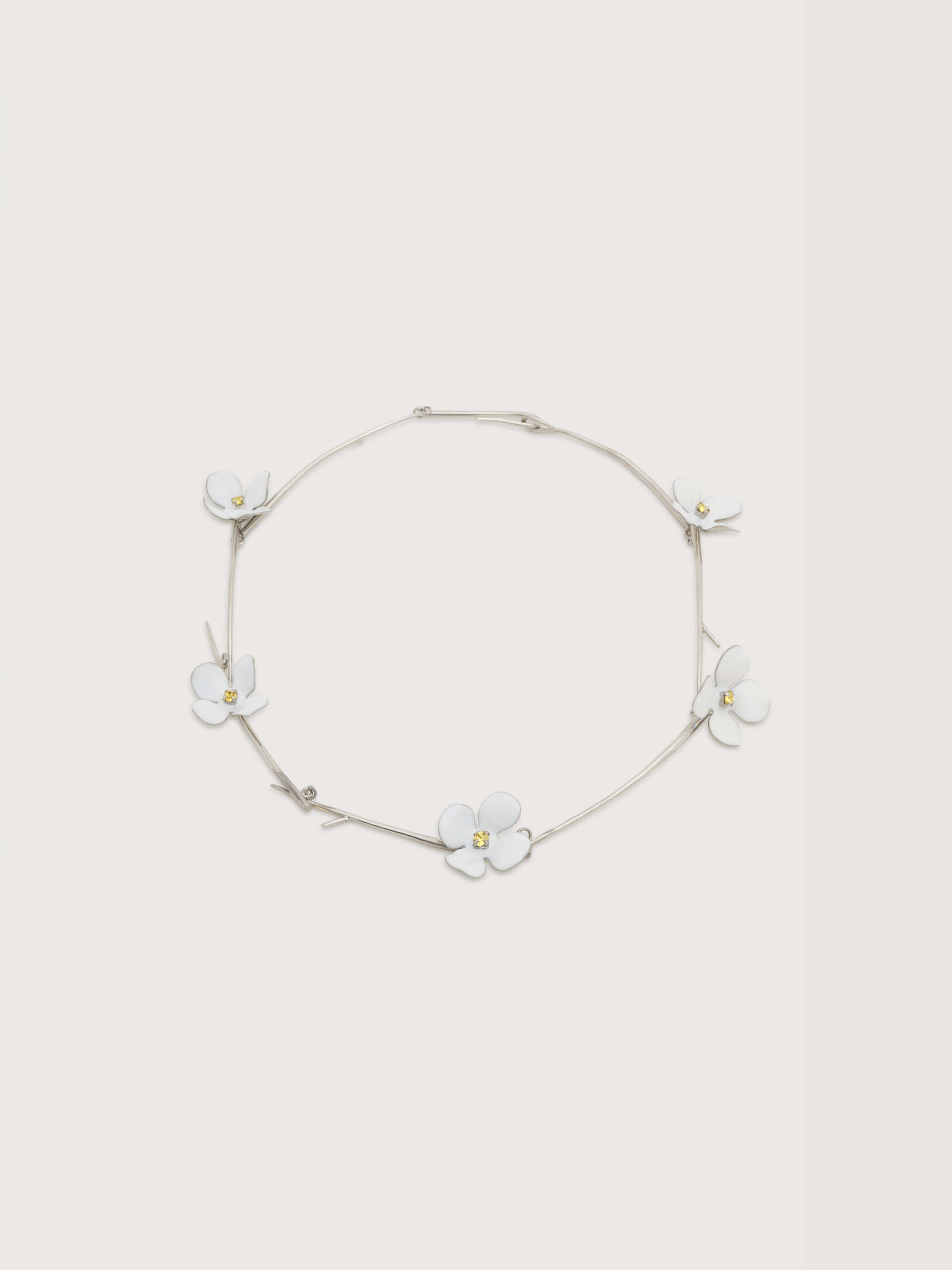 White enamel daisy necklace - Necklaces - Image 1