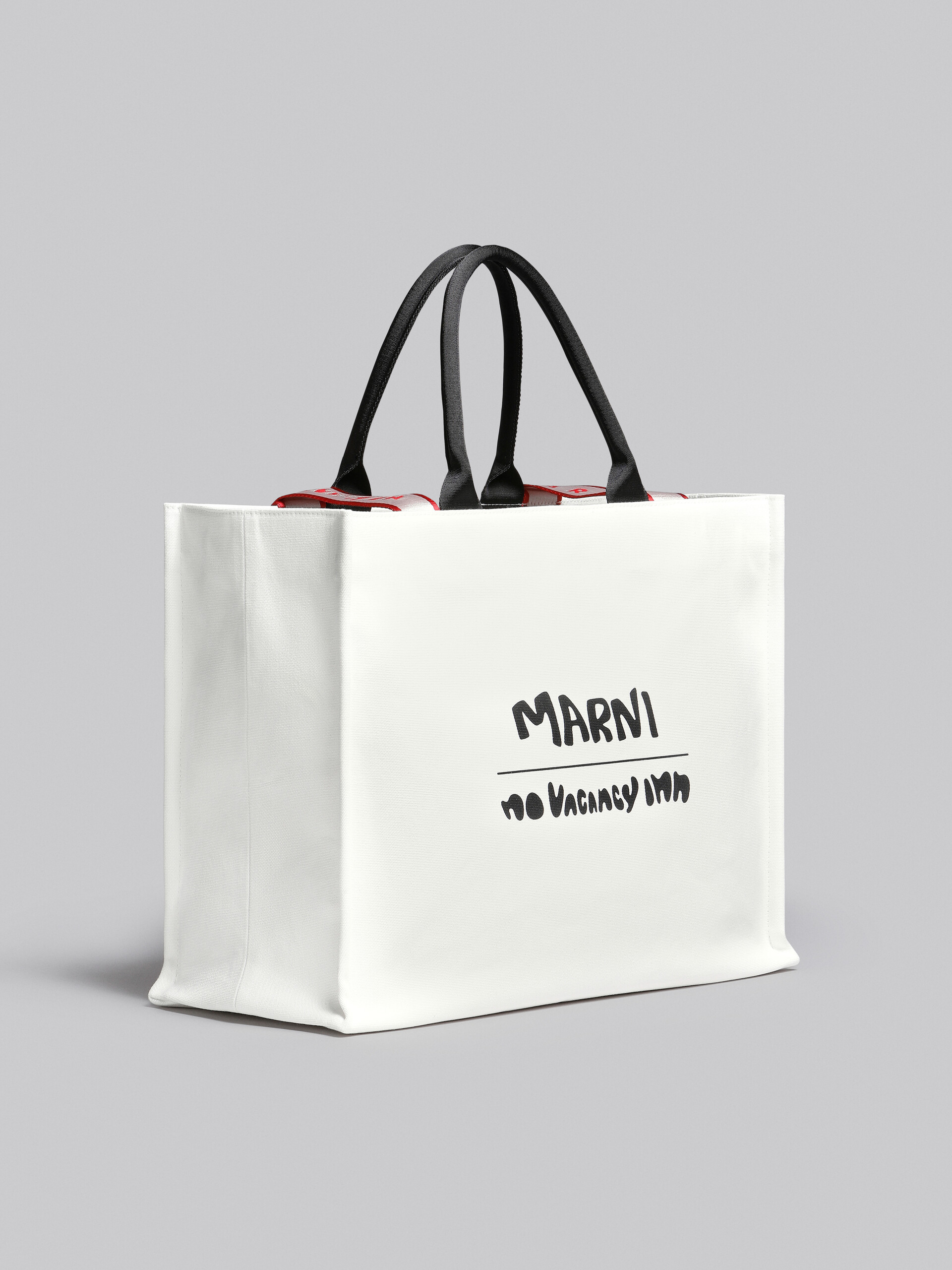 Marni x No Vacancy Inn - Bey Tote Bag in white canvas - Shopping Bags - Image 6