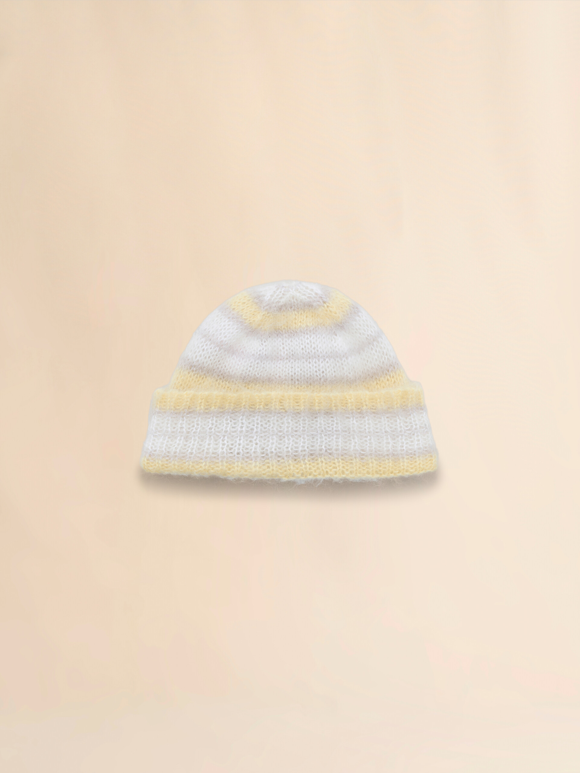 Gorro de mohair cepillado gris a rayas - Sombrero - Image 1
