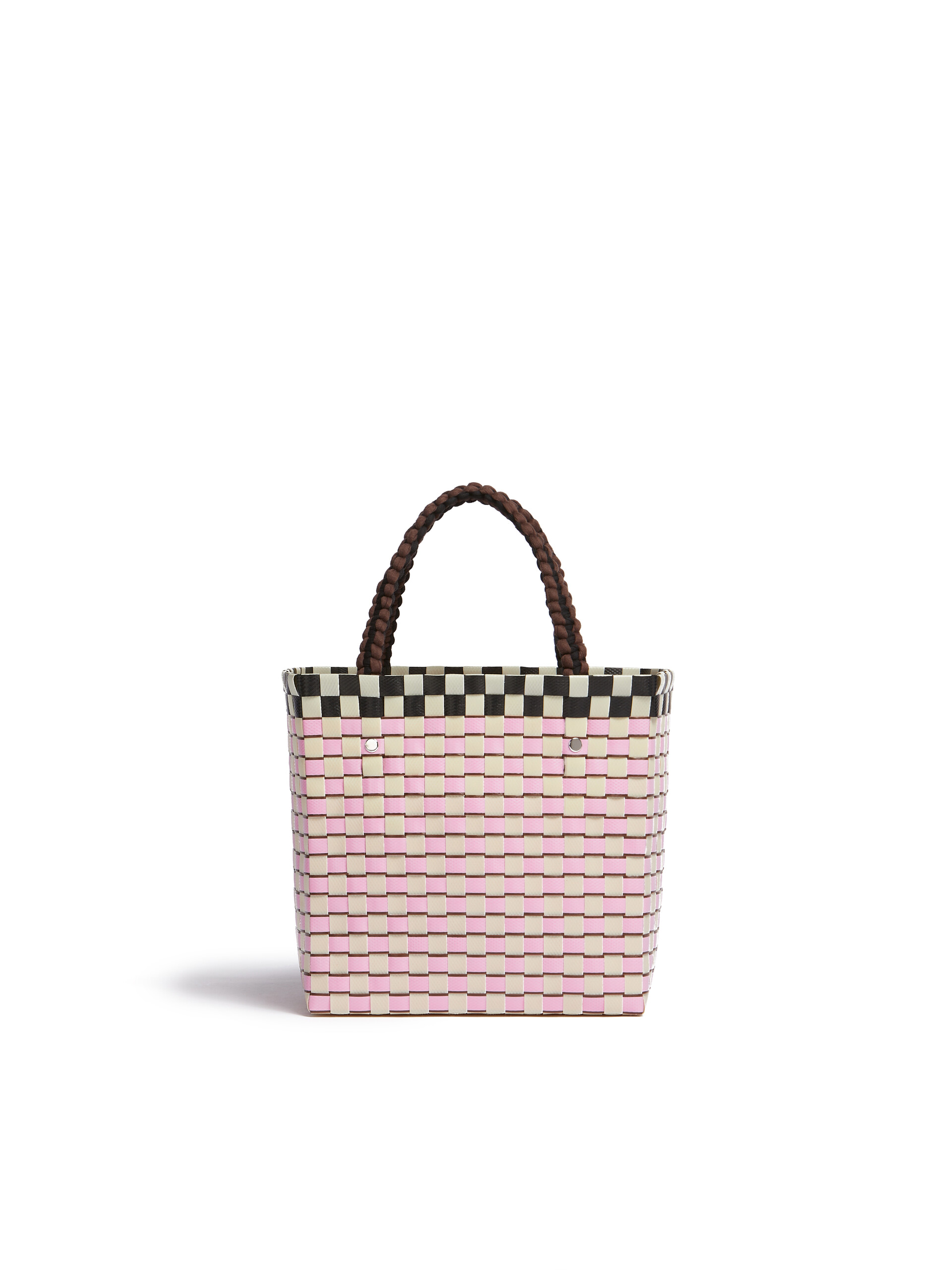 MARNI MARKET BASKET bag in light blue square woven material - Bags - Image 3