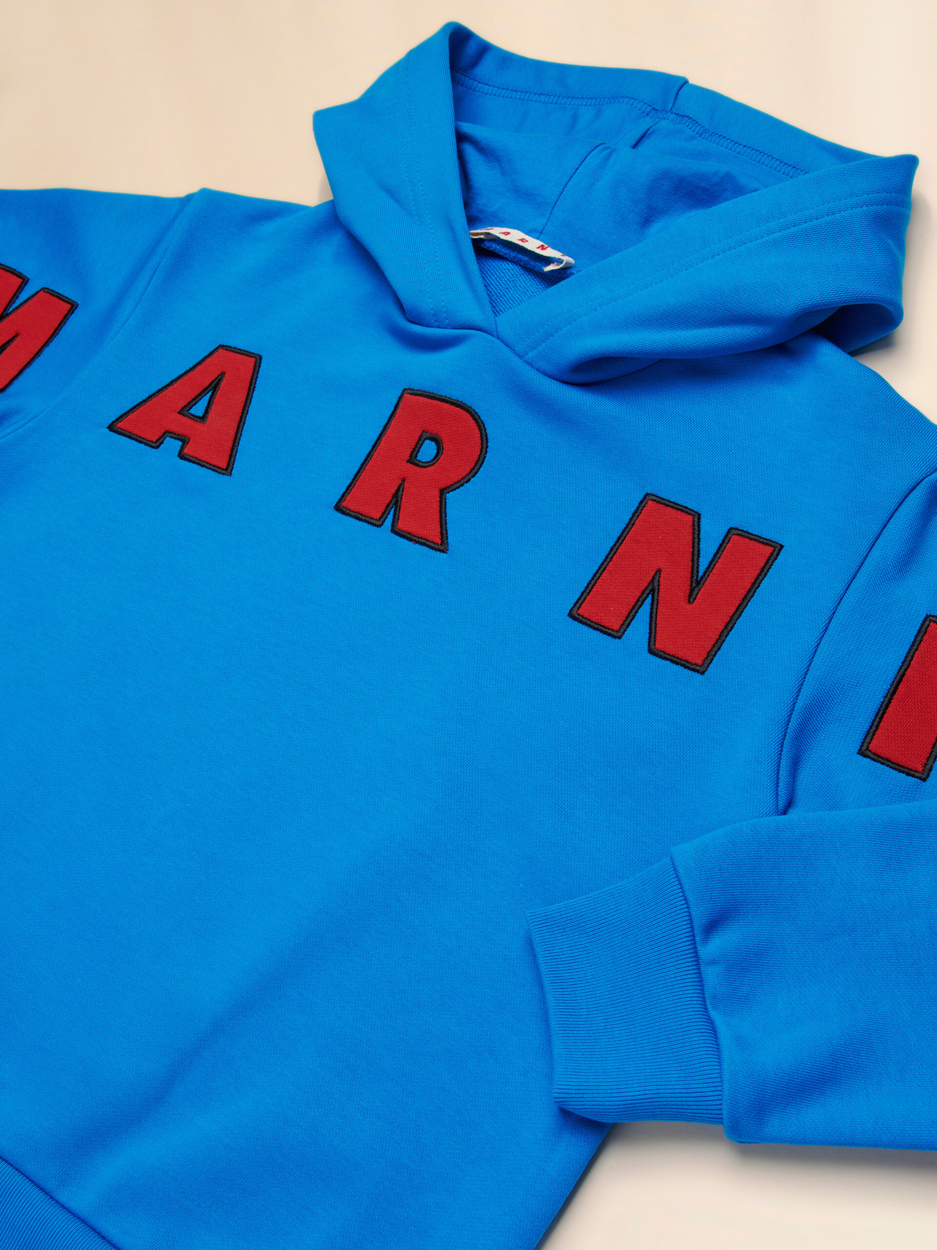 Felpa con cappuccio in cotone grigio con patch Marni - Maglieria - Image 4