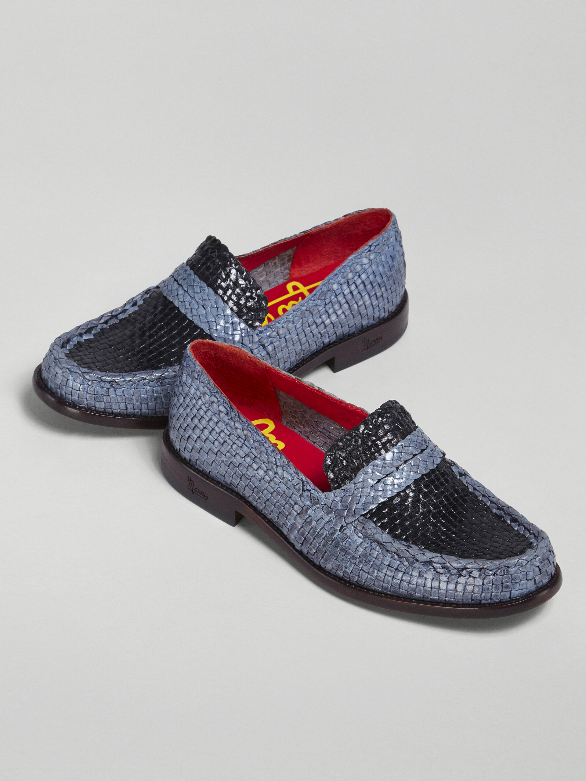 Black and blue woven leather moccasin - Mocassin - Image 5