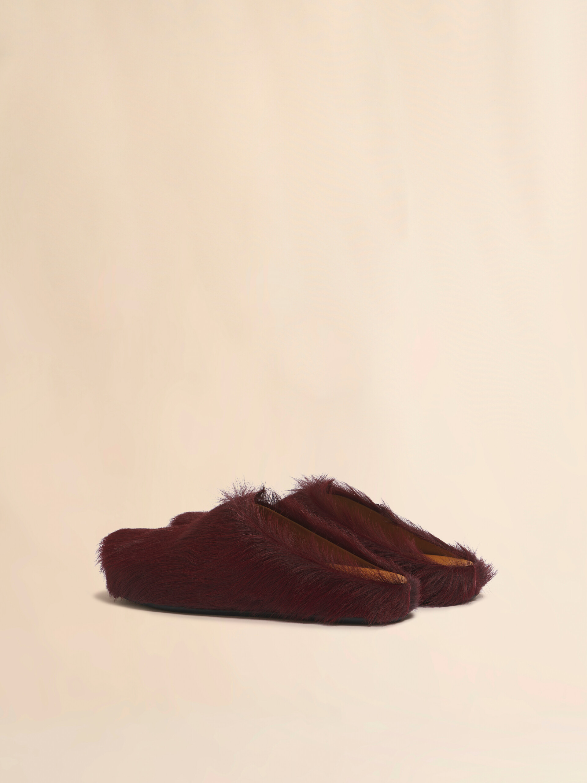 Red long haircalfskin Fussbett sabot | Marni