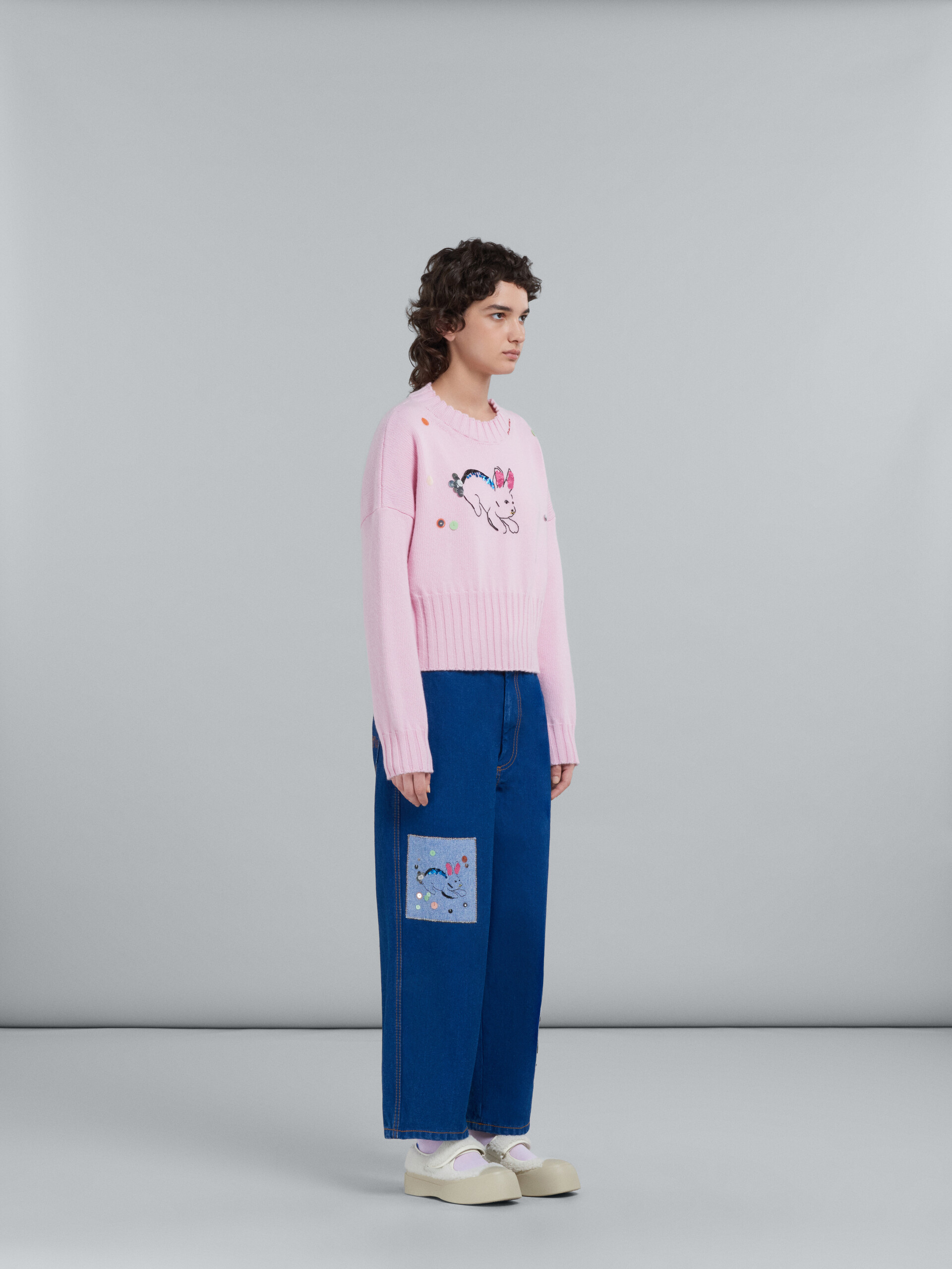 Sweater with rabbit embroidery - Pullovers - Image 5