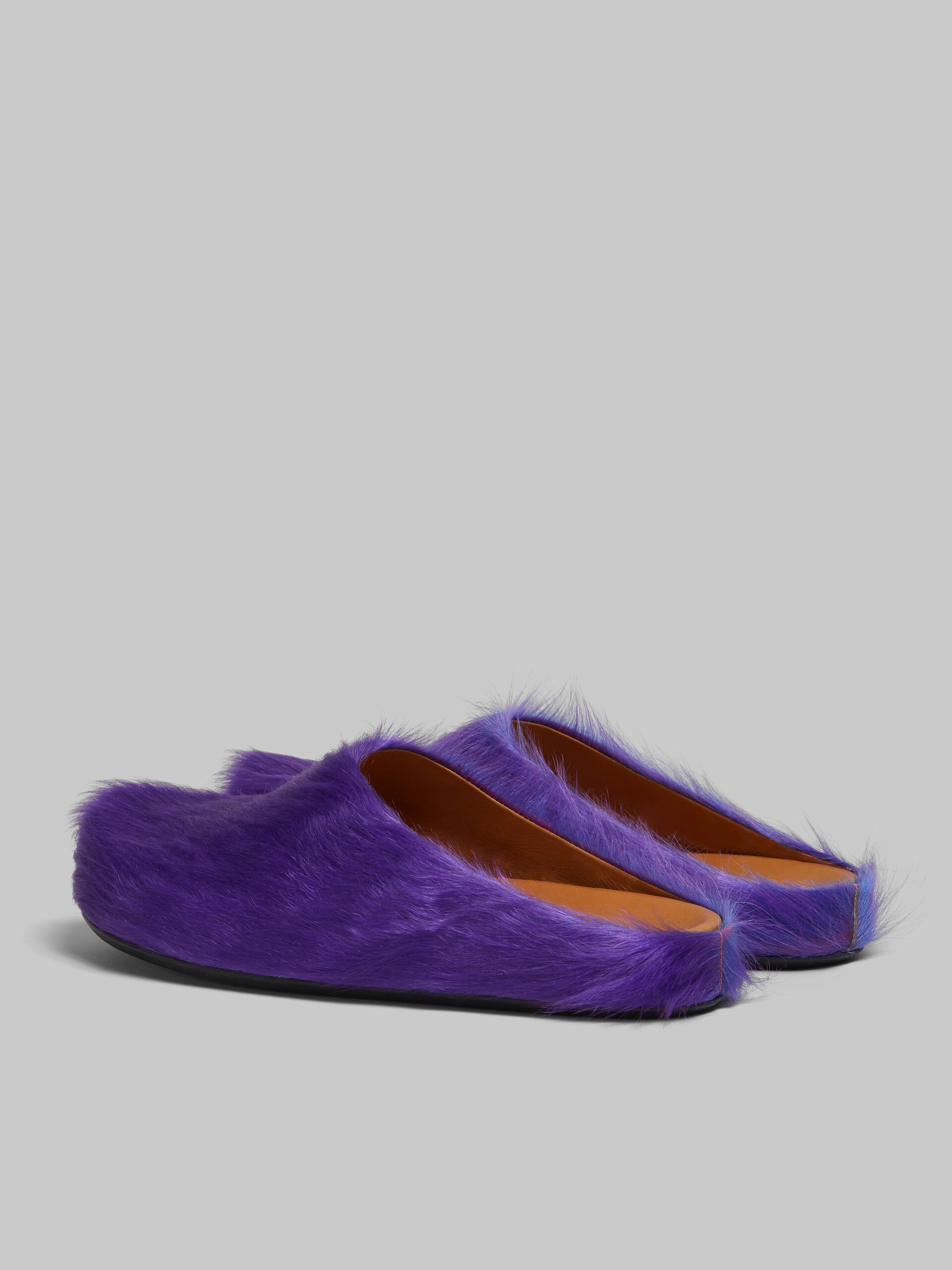 Purple long hair calfskin Fussbett sabot - Clogs - Image 3