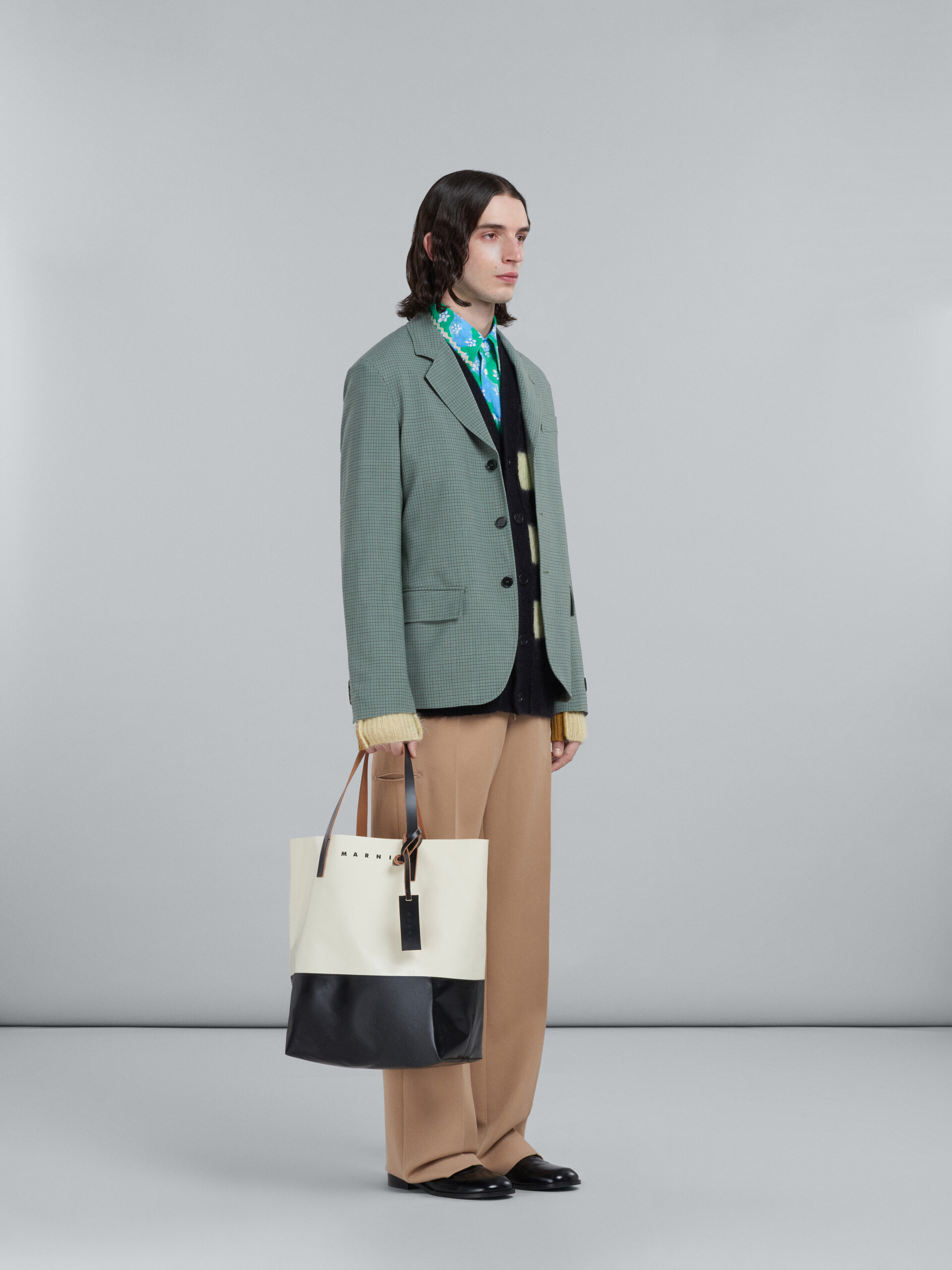Blazer in tropical wool with green checks - Jackets - Image 6