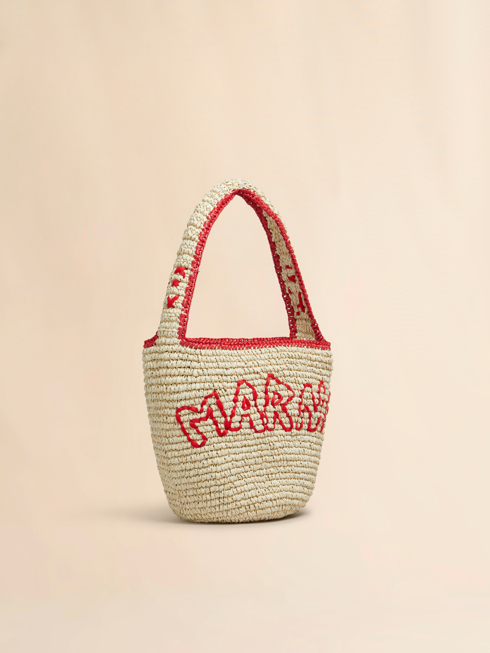 Natural raffia and red Nassa small hobo bag - Shoulder Bag - Image 5