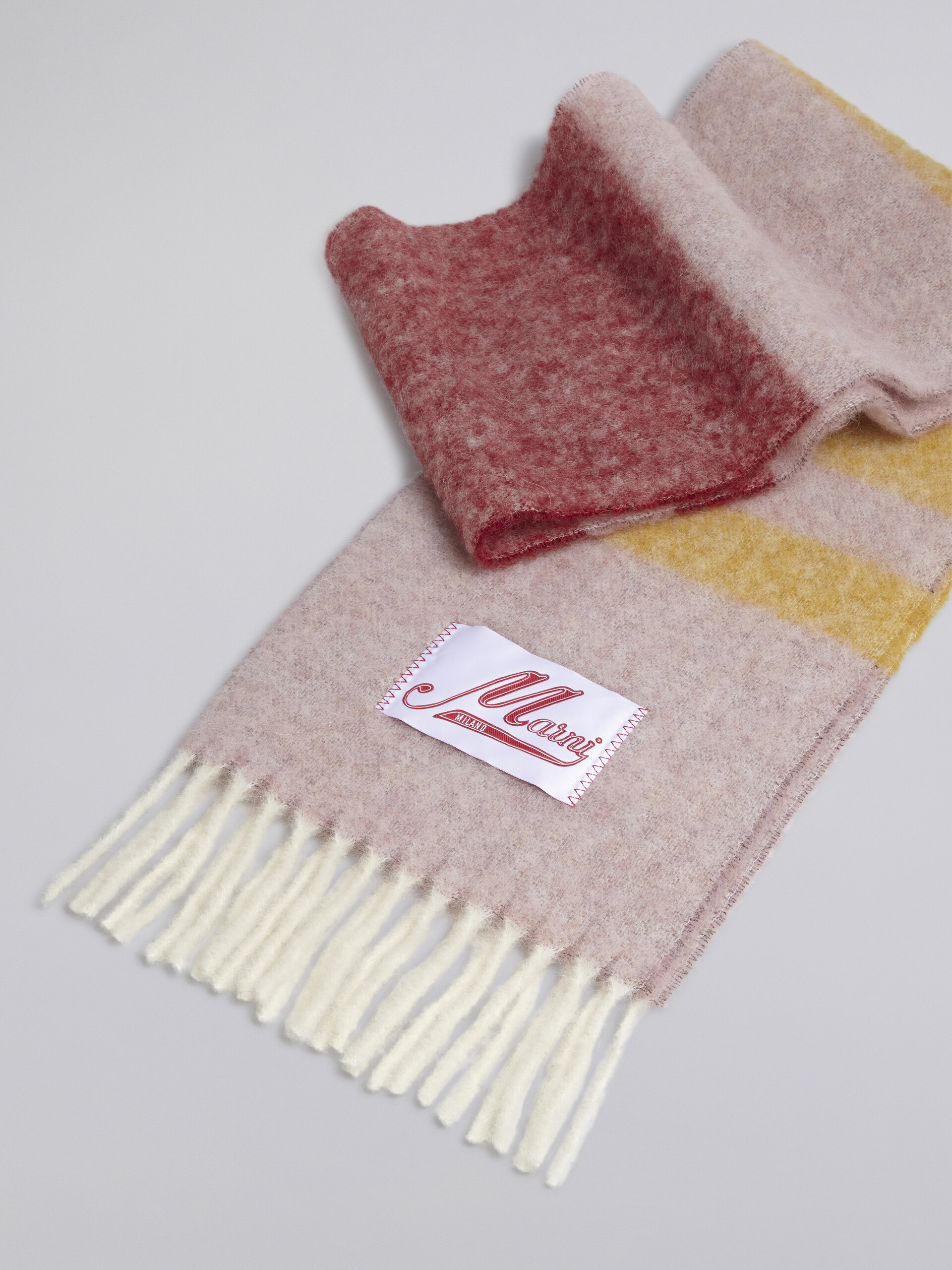 Pink striped mohair scarf - Scarves - Image 2
