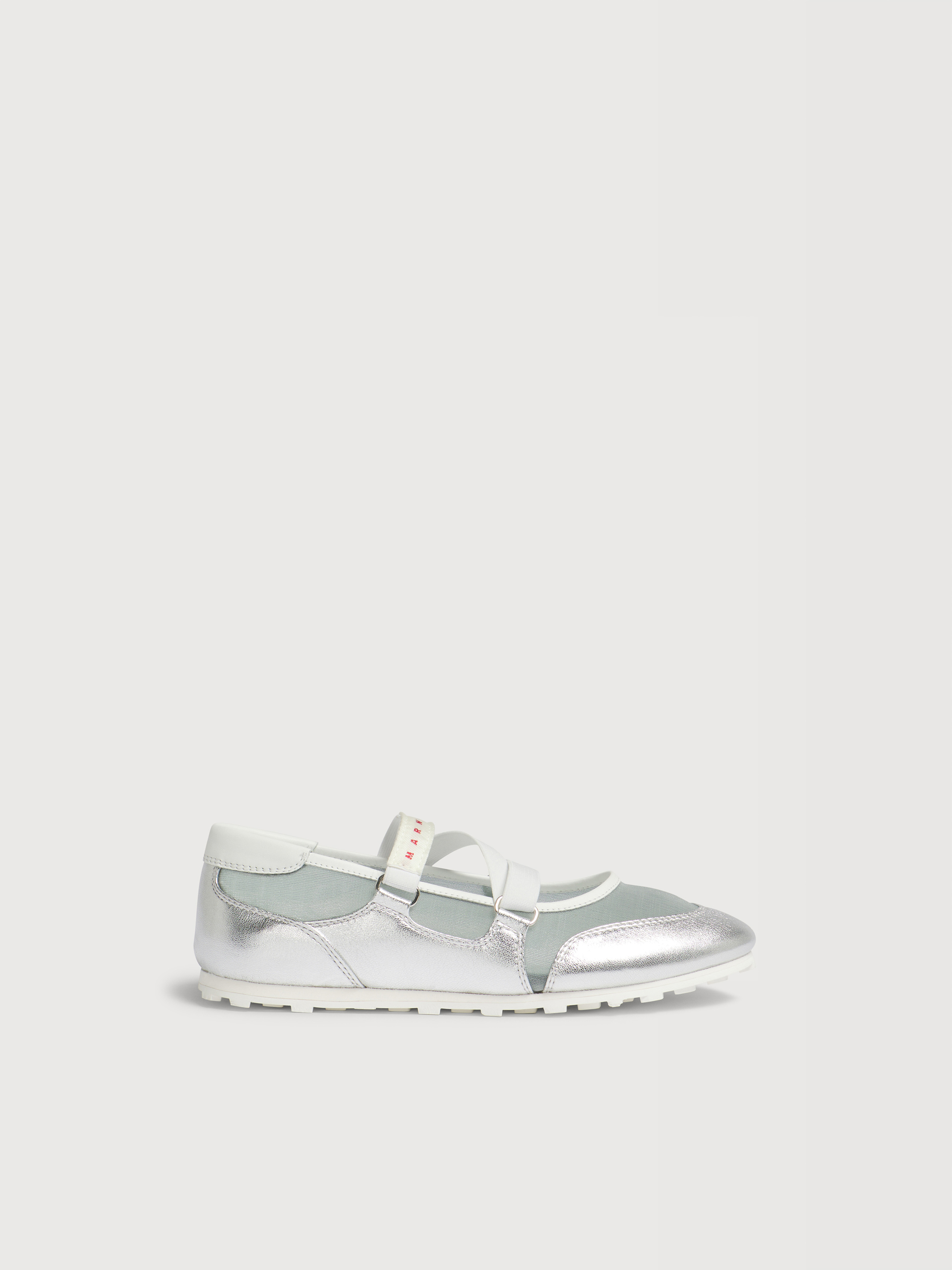 Soccer Retro silver leather ballerina trainers - Sneakers - Image 1