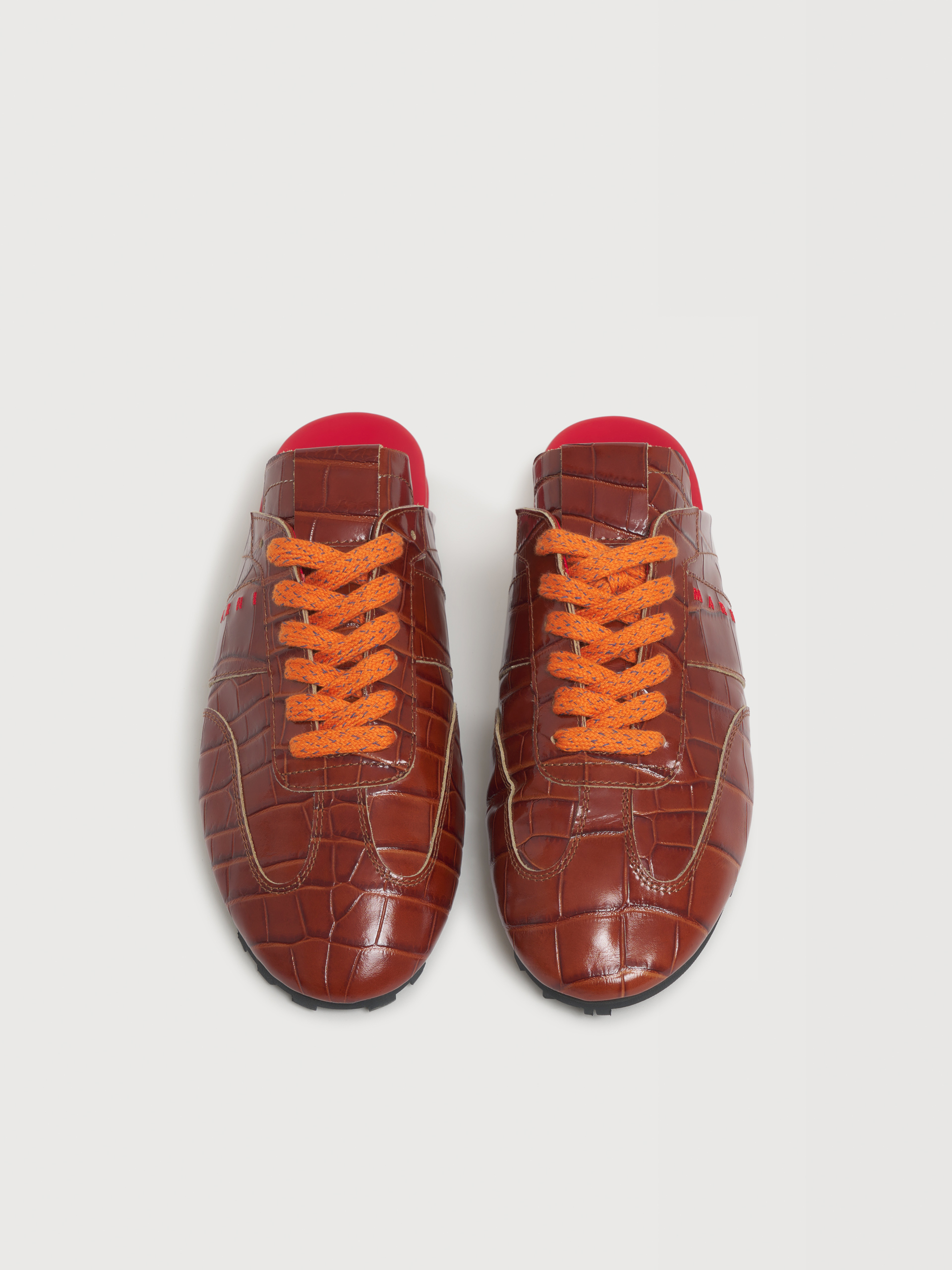 Brown croc-effect leather Softy Soccer slip-on sneaker - Sneakers - Image 4