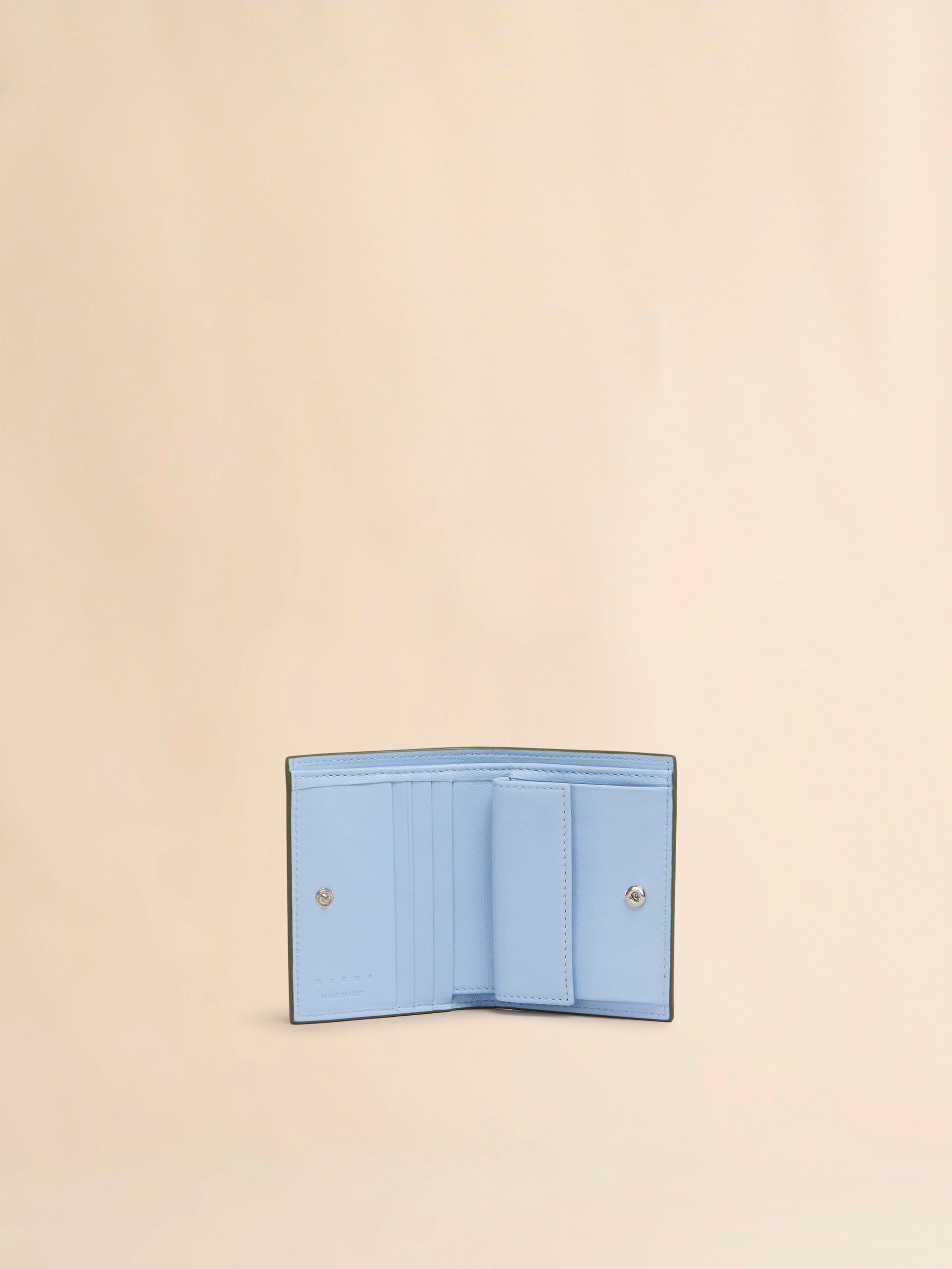 Brown leather bifold wallet with Marni Mending embroidery - Wallets - Image 2