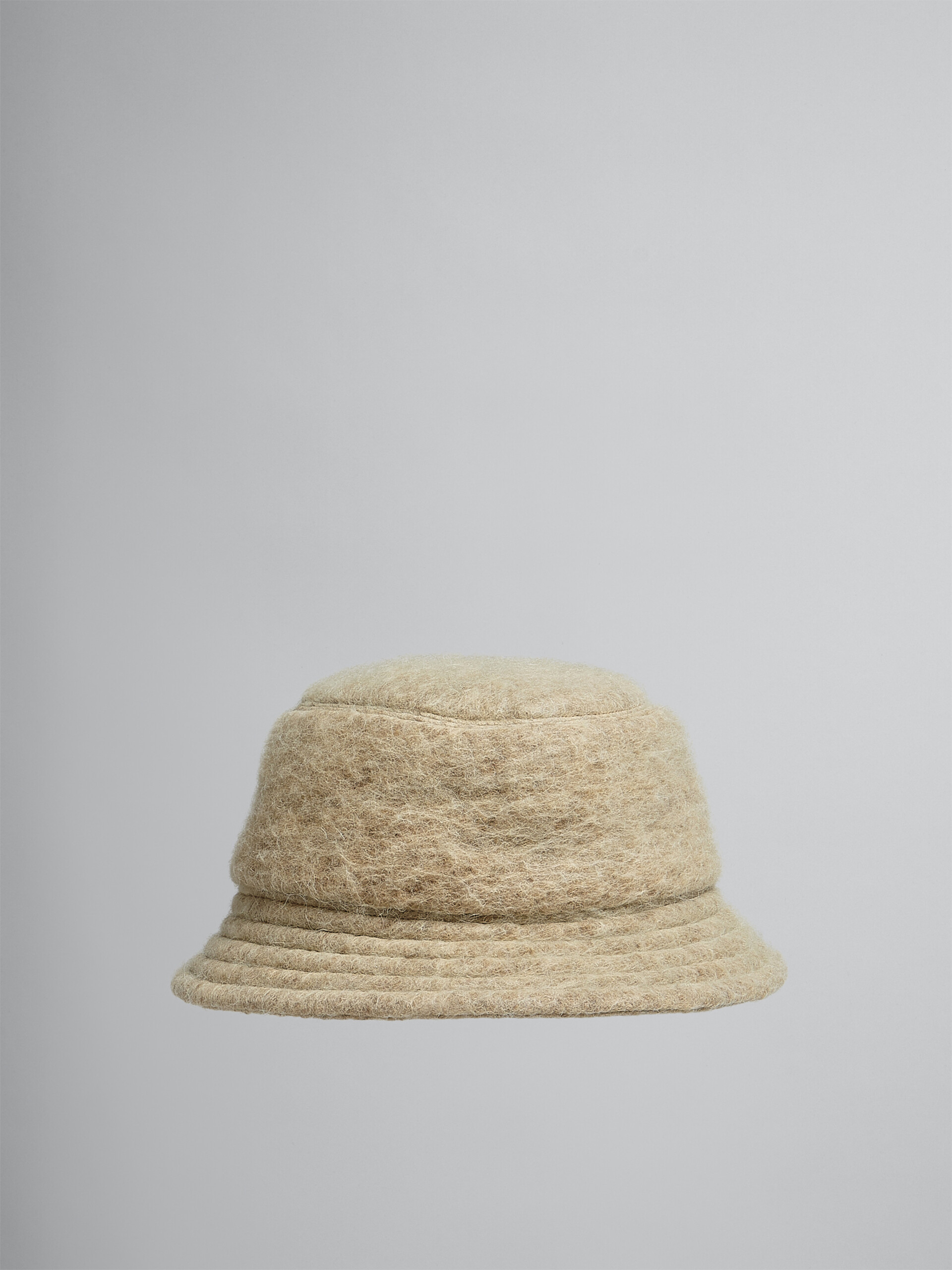 Beigefarbener Fischerhut aus gebürsteter Wollmischung - Hüte - Image 1