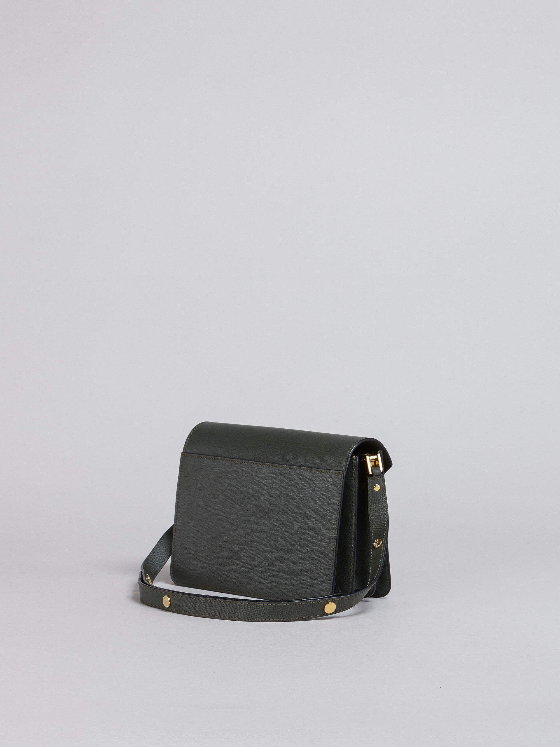 TRUNK medium bag in grey saffiano leather - Shoulder Bag - Image 2