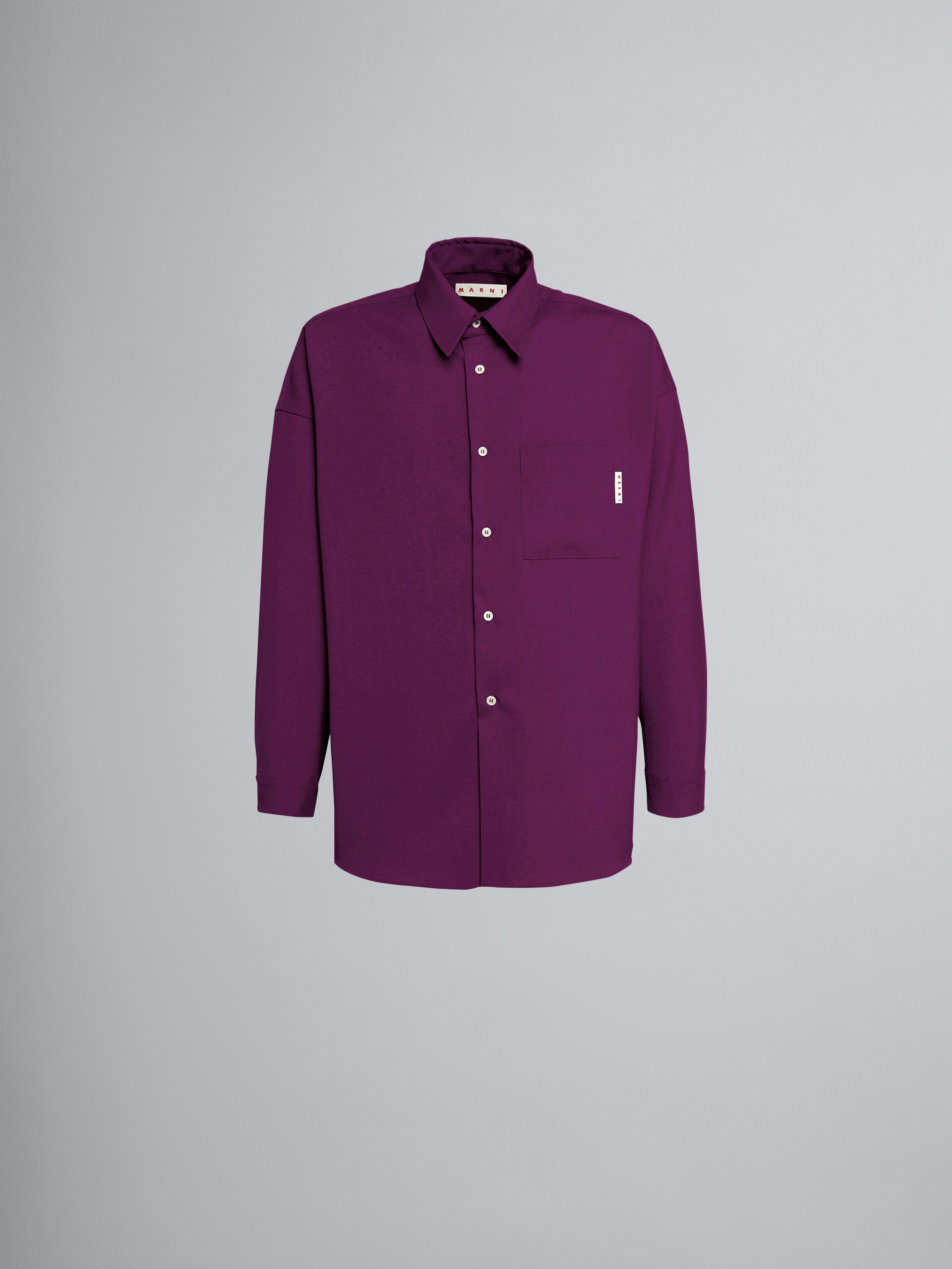 Purple tropical wool shirt - Shirts - Image 1