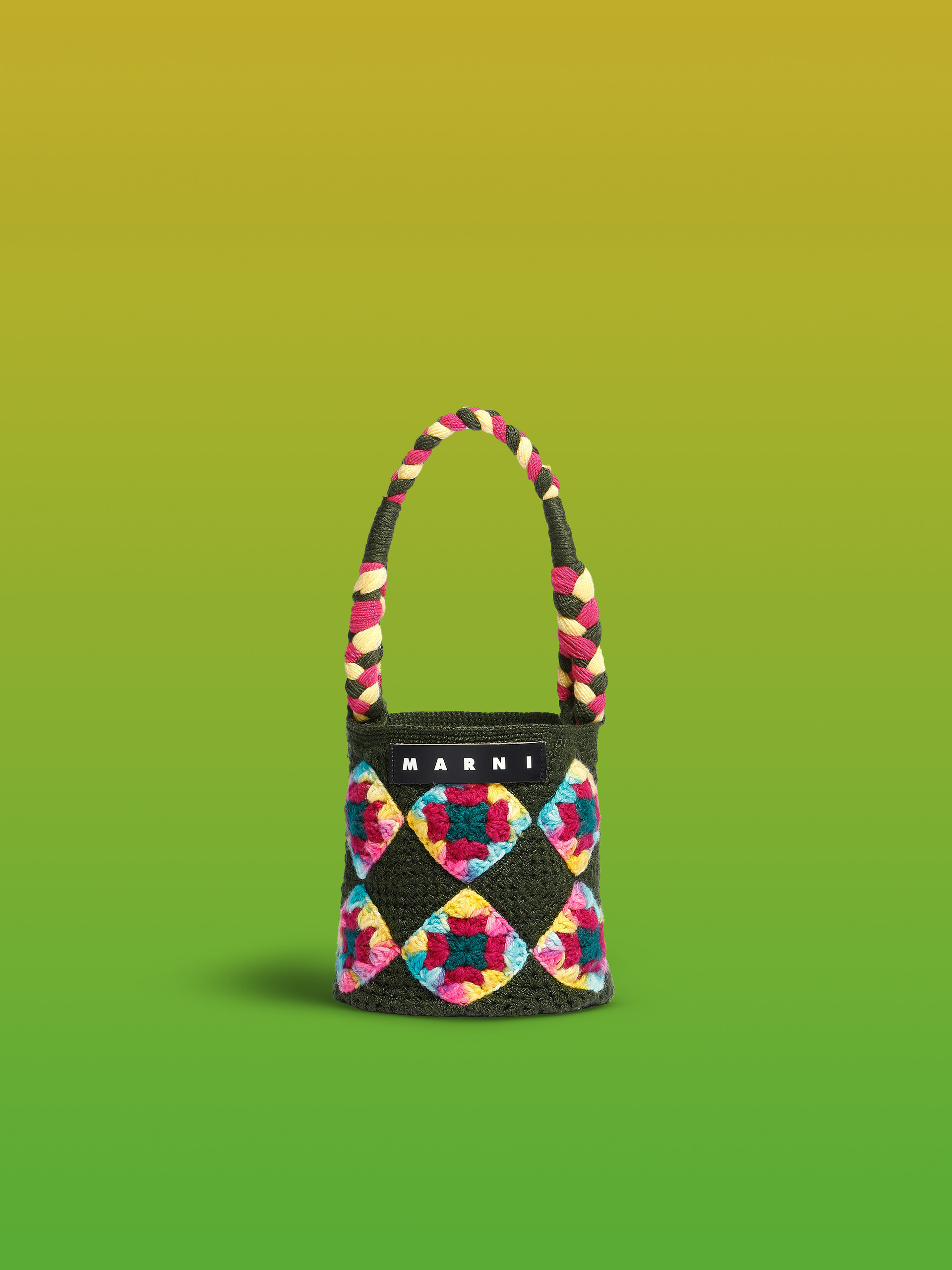 Small green Marni Market multicoloured crochet bag - Shopping Bags - Image 1