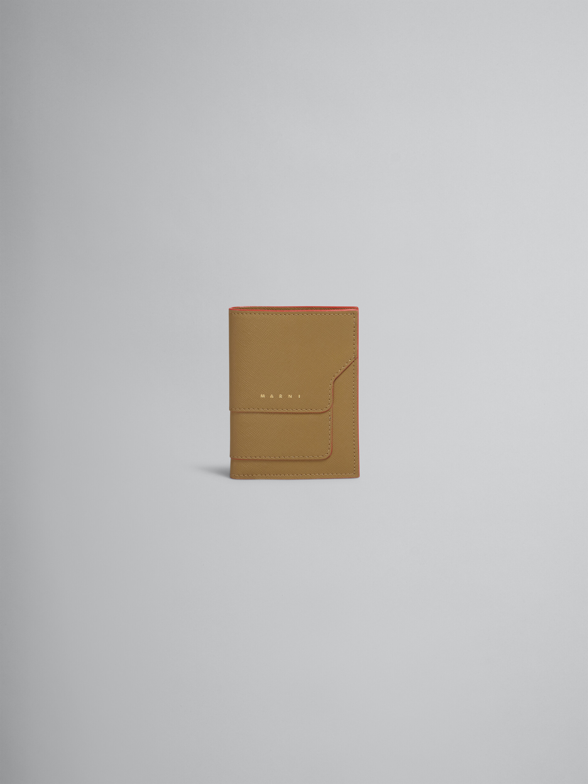 Green saffiano calfskin bi-fold wallet - Wallets - Image 1