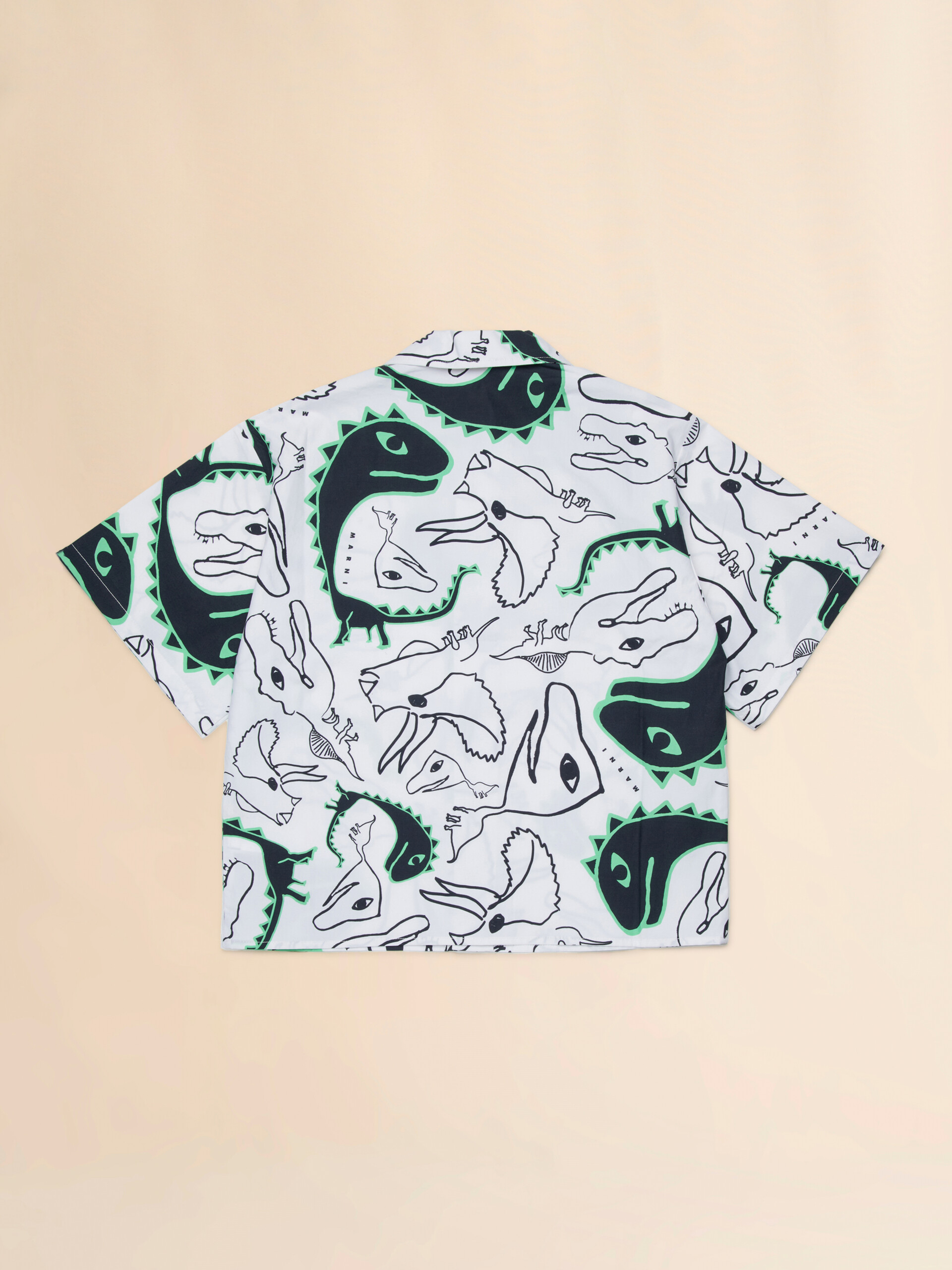 Camicia in cotone bianco con stampa Dinosauri - Camicie - Image 2
