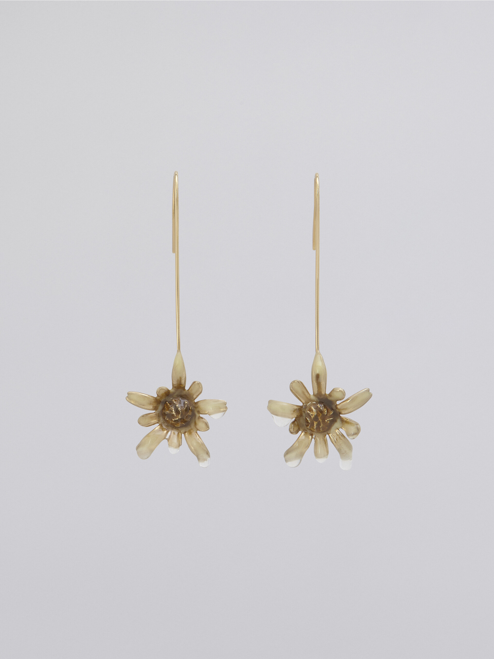 Brass FLORA hook earrings - Earrings - Image 1