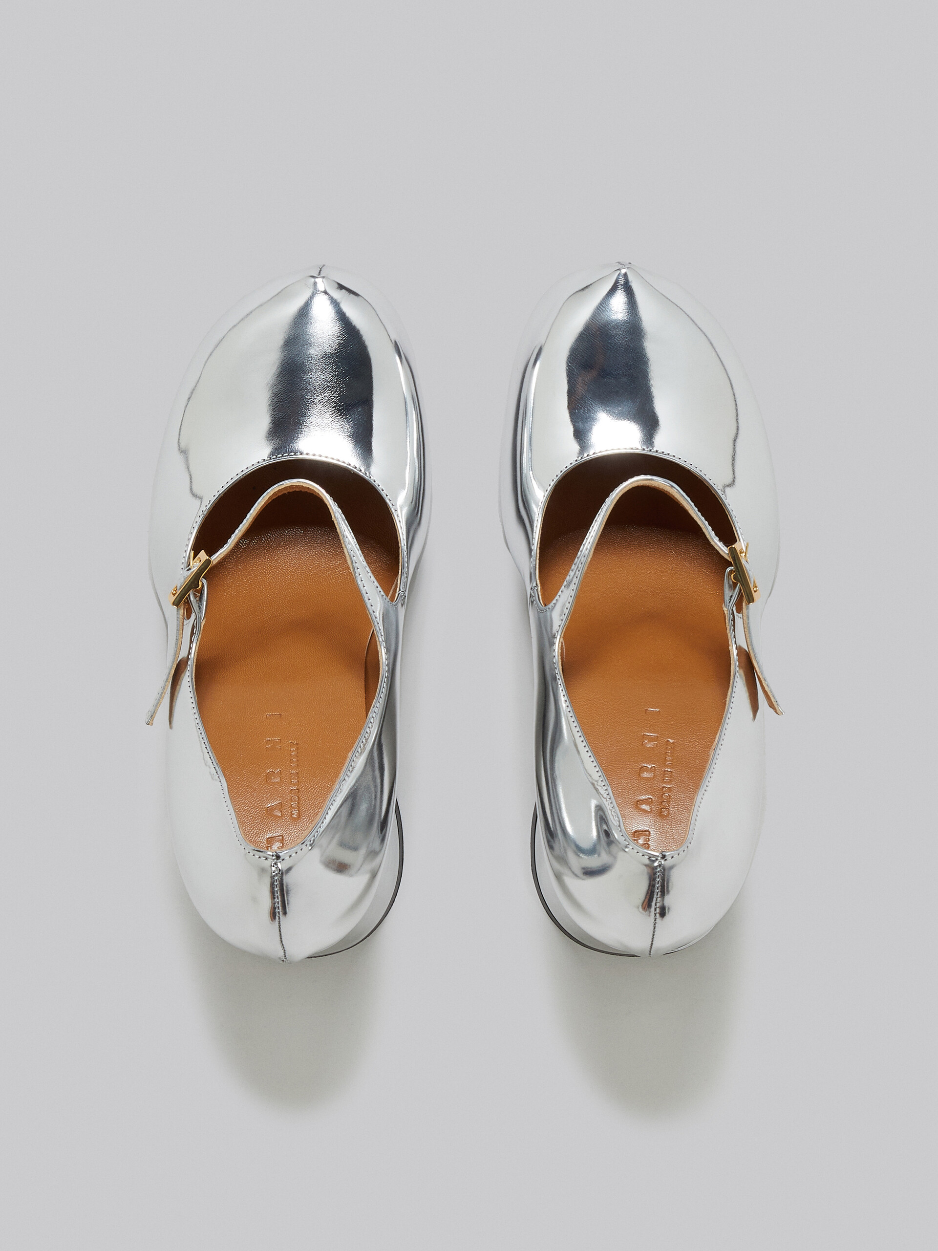 Silver mirrored leather Mary Janes - Sneakers - Image 4