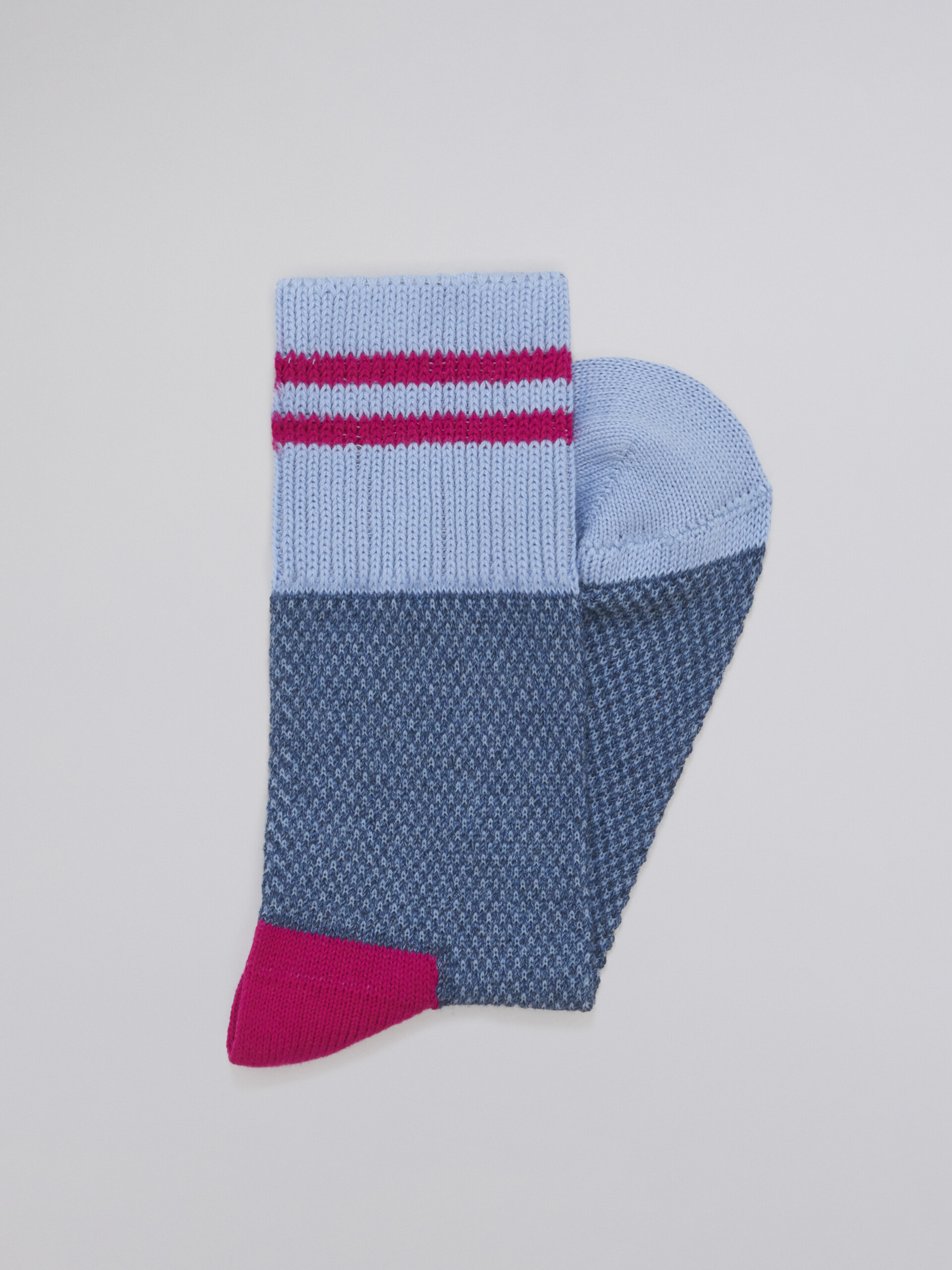 pale blue mouliné cotton sock - Socks - Image 2