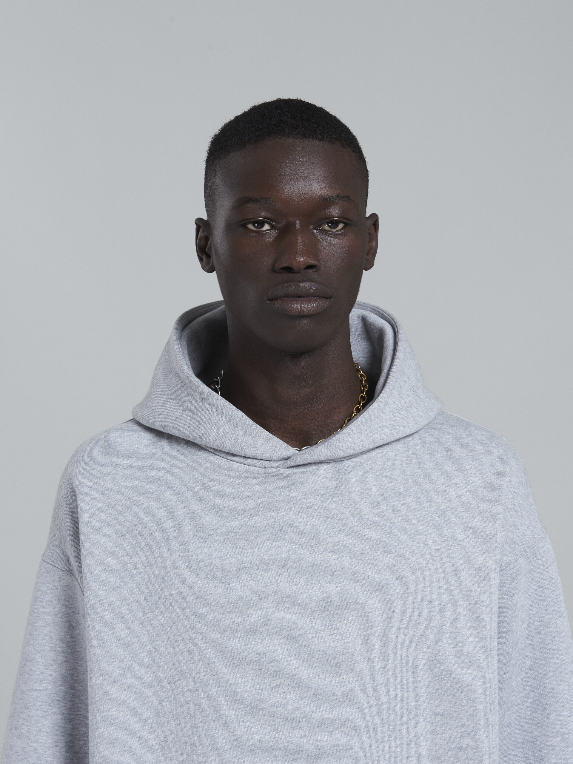 Light grey hoodie with contrast sleeves - Sweaters - Image 4