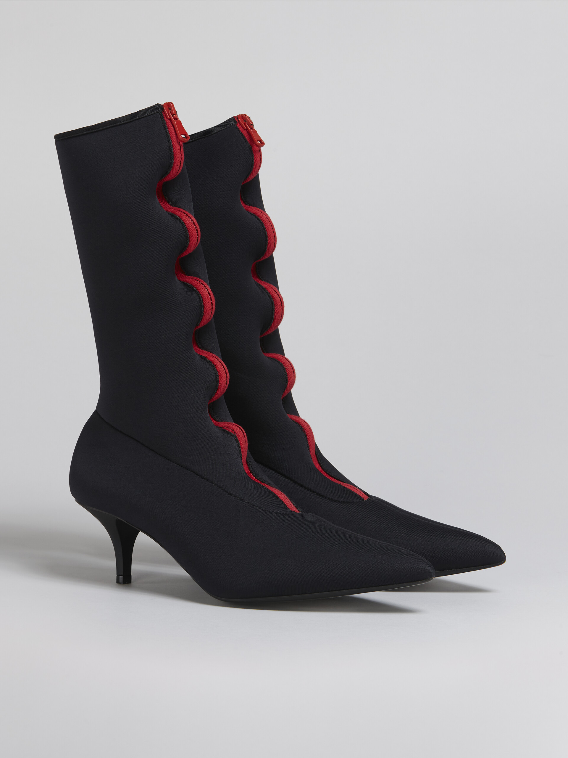 Pointed bootie in stretch neoprene - Boots - Image 2