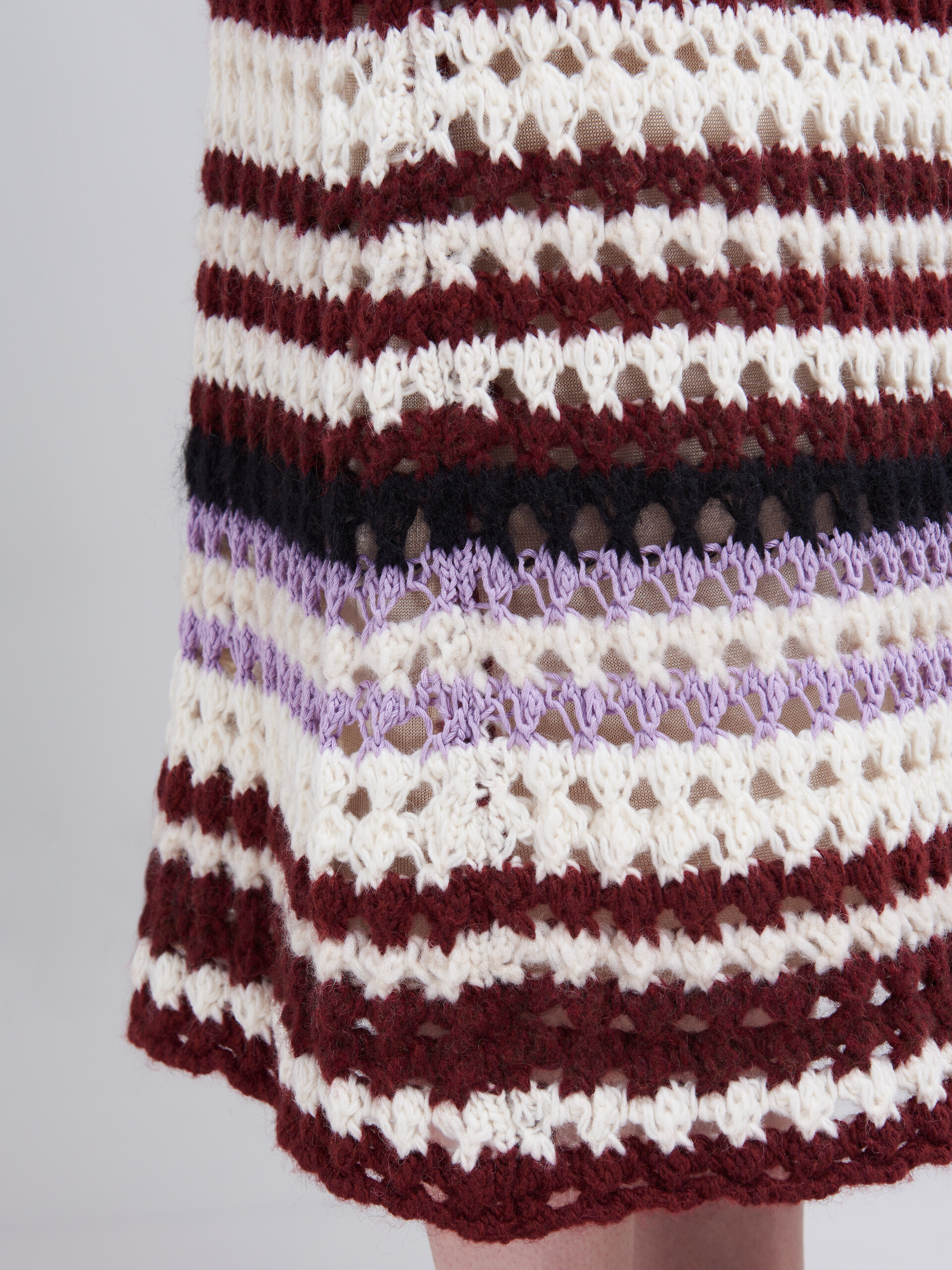 Multi-coloured striped 3D crochet intarsia skirt - Skirts - Image 4