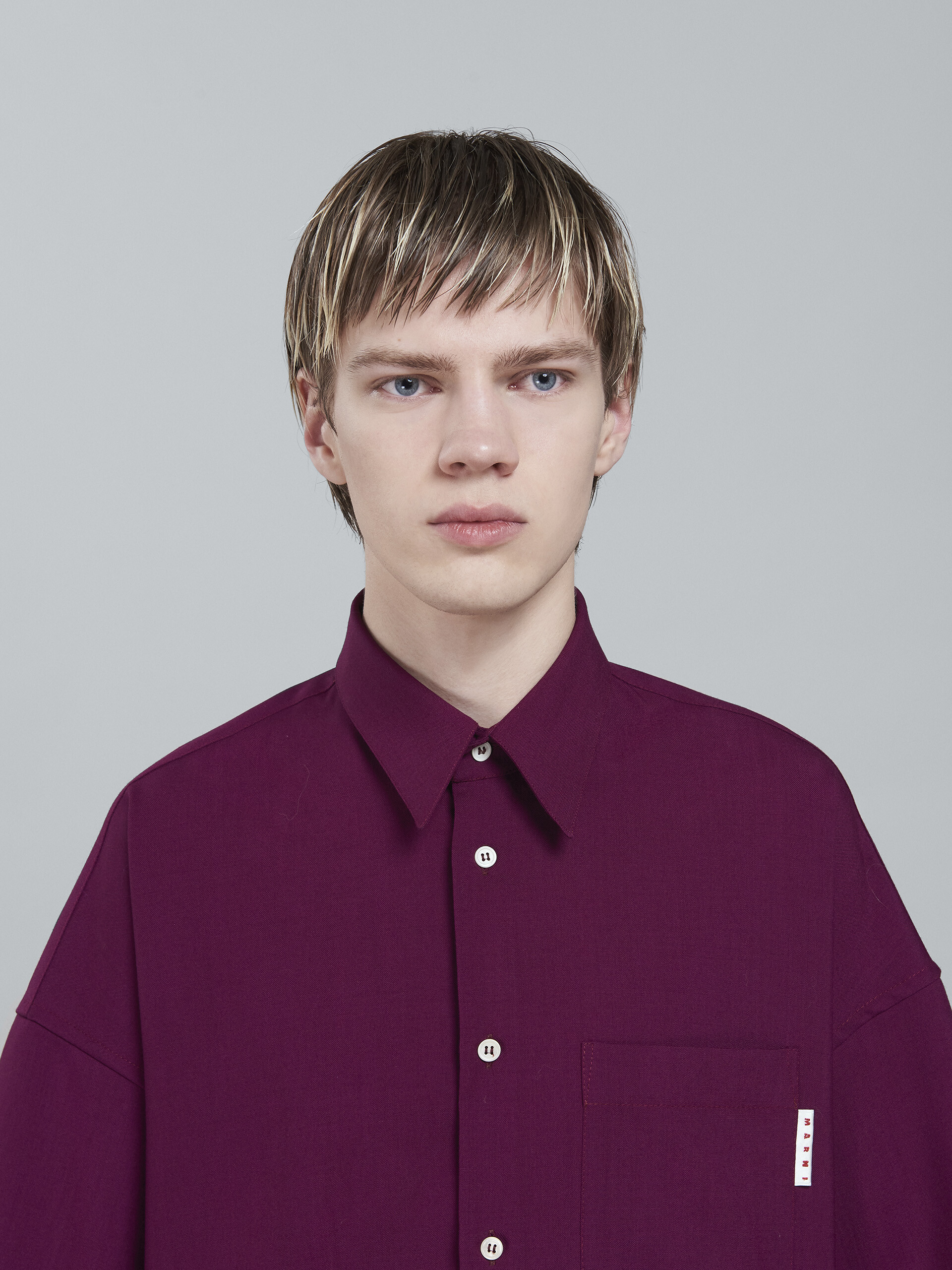 Purple tropical wool shirt - Shirts - Image 4