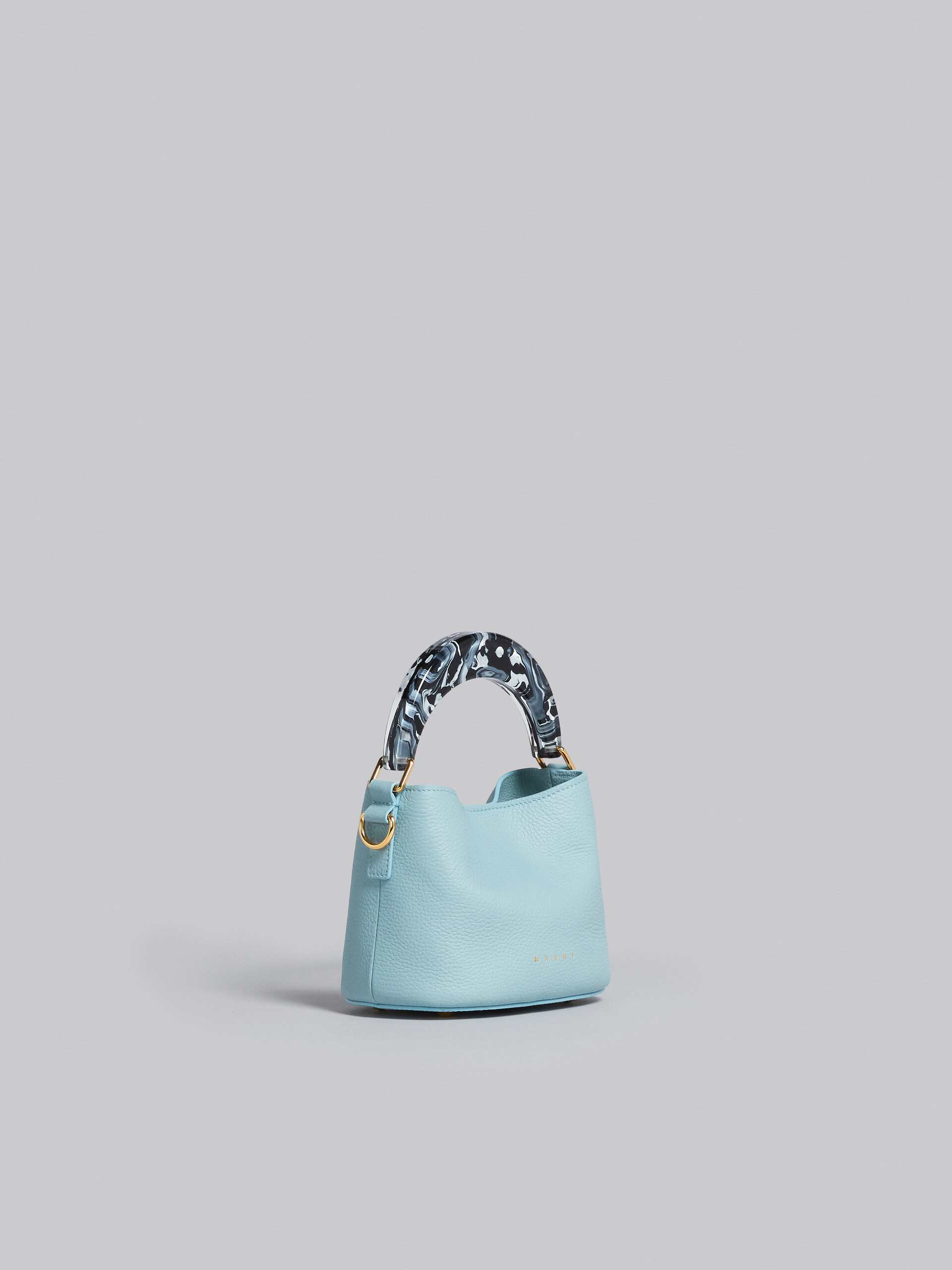 Venice Mini Bucket Bag in light blue leather - Shoulder Bags - Image 6