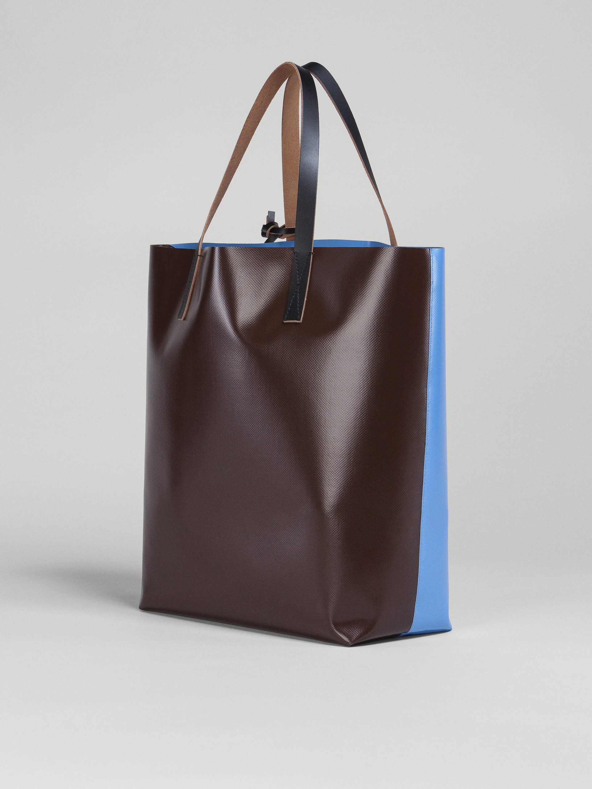 Brown and pale blue TRIBECA PVC shopping bag - Shopping Bags - Image 2