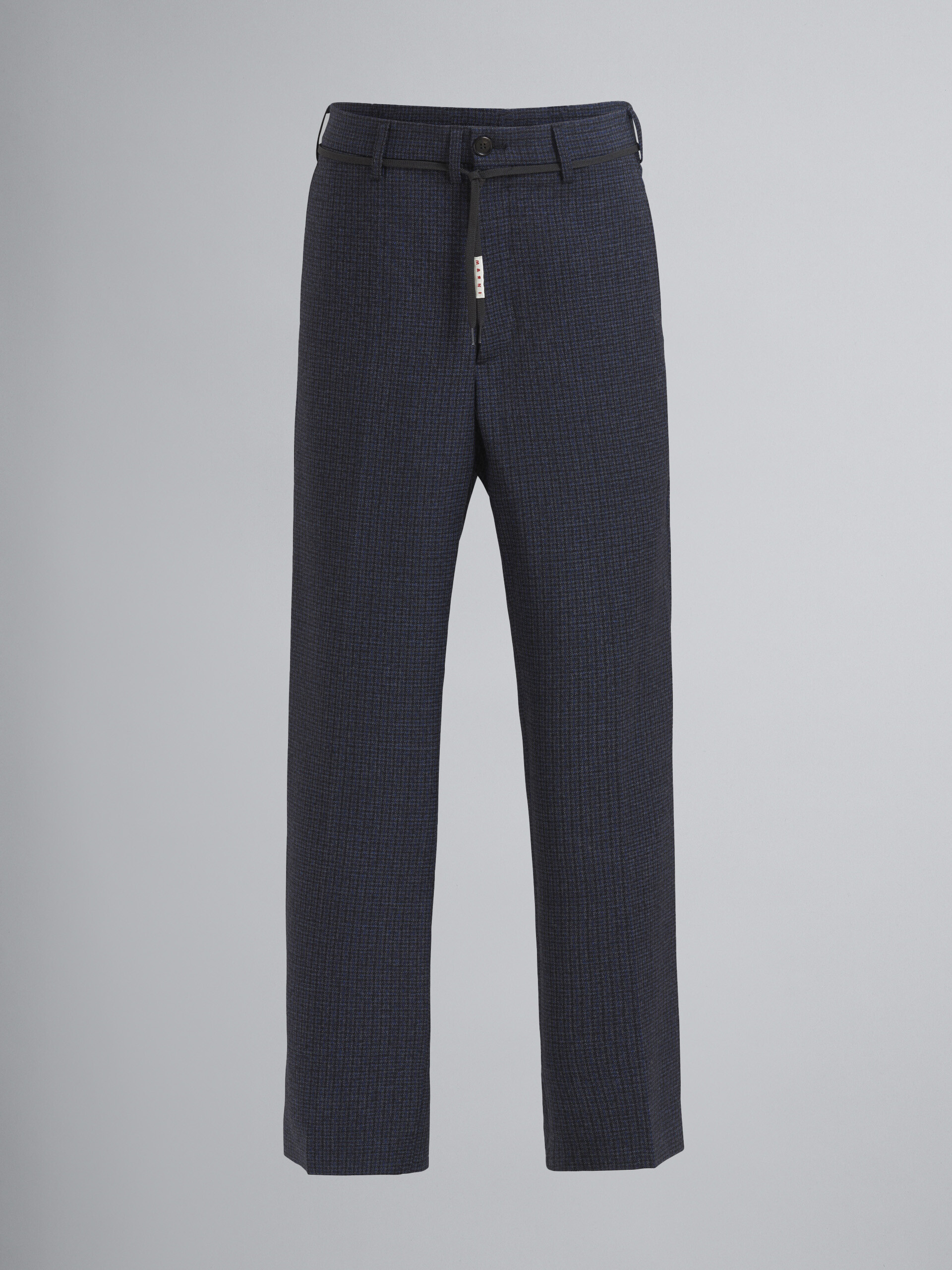 Pantaloni in lana check con motivo pied de poule - Pantaloni - Image 1