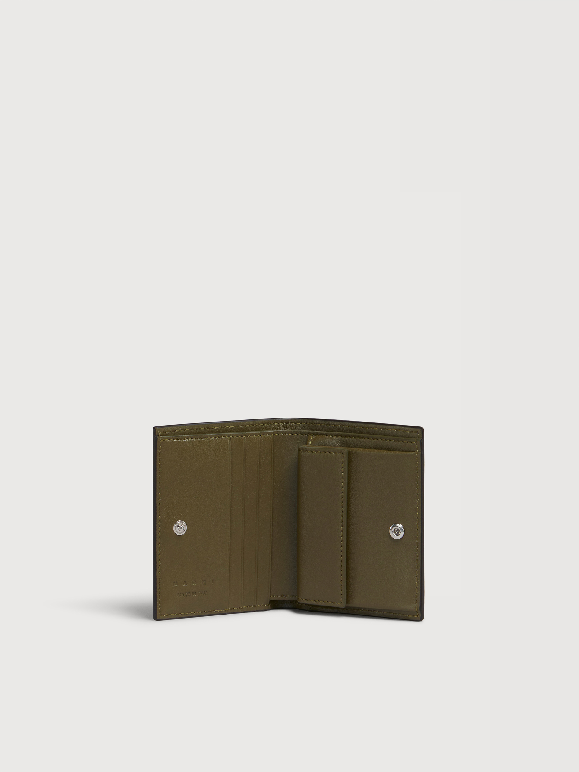 Black leather bifold wallet with Marni Mending embroidery - Wallets - Image 2