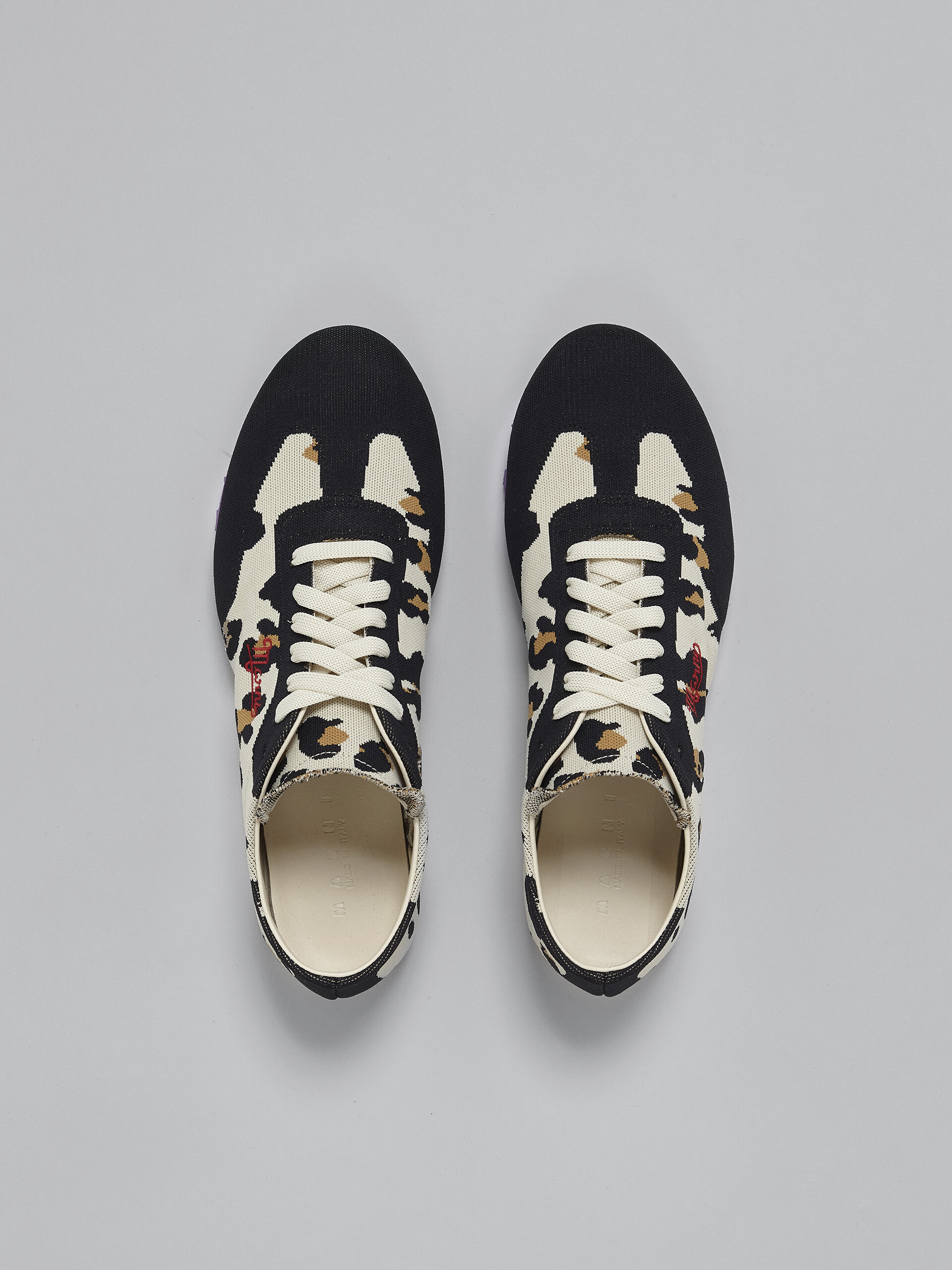 Leopard print stretch jacquard PEBBLE low-top sneaker - Sneakers - Image 4