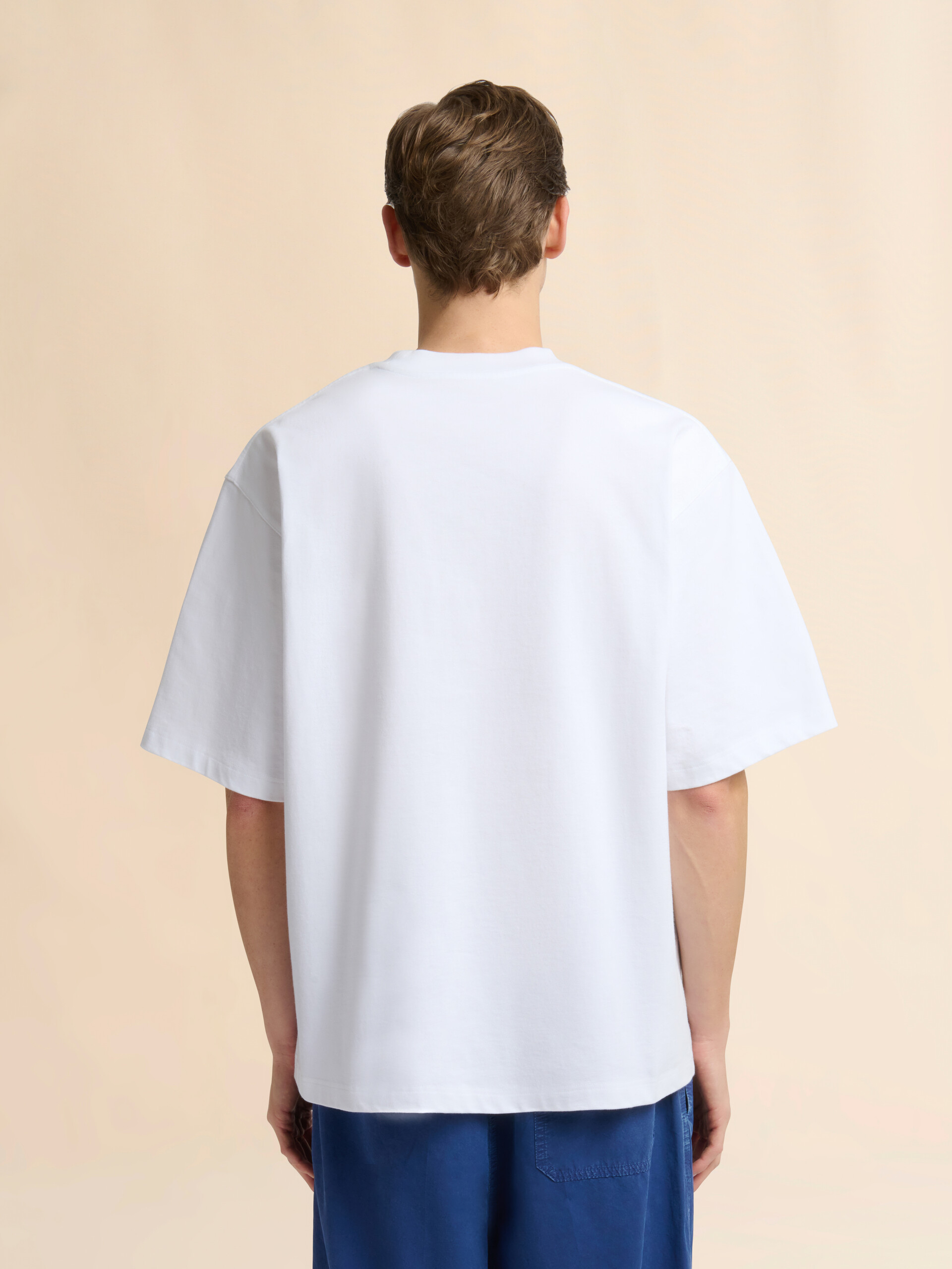 ホワイト コントラストポケット付きコットンTシャツ - シャツ - Image 3