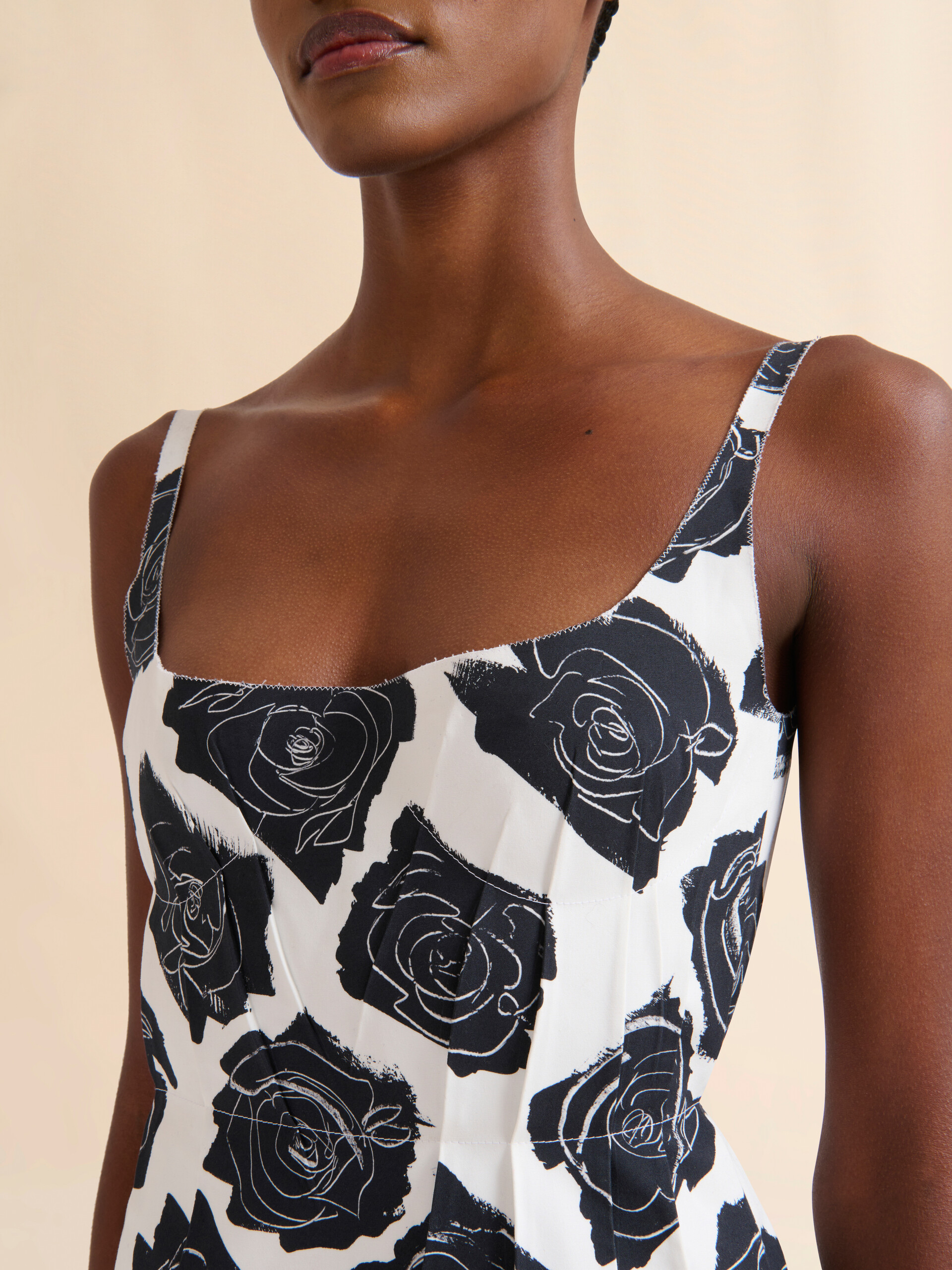 White bonded poplin mini dress with Luna print - Dresses - Image 4