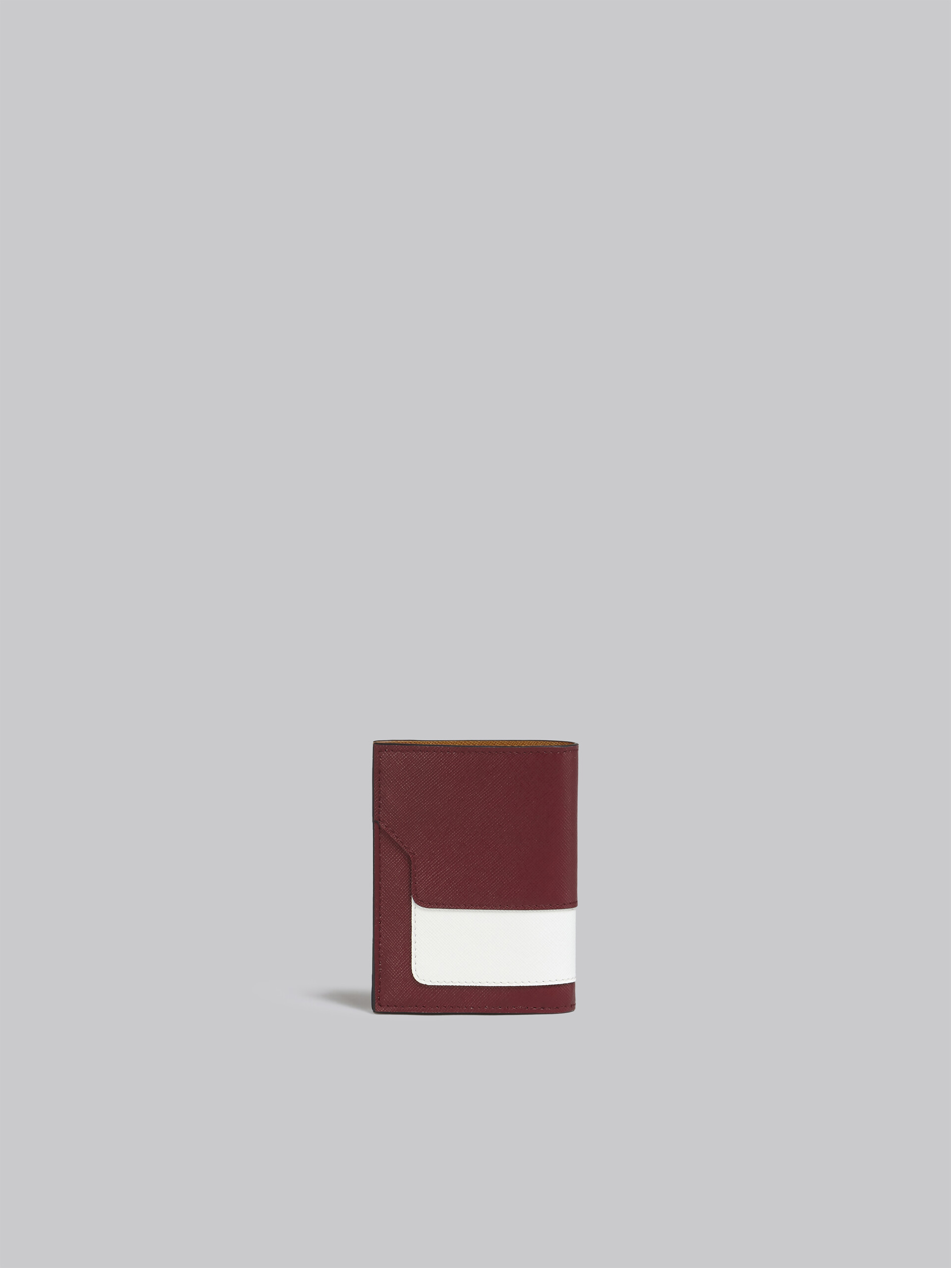 Zweiteilige Saffian-Geldbörse in Rot, Weiß und Braun - Brieftaschen - Image 3