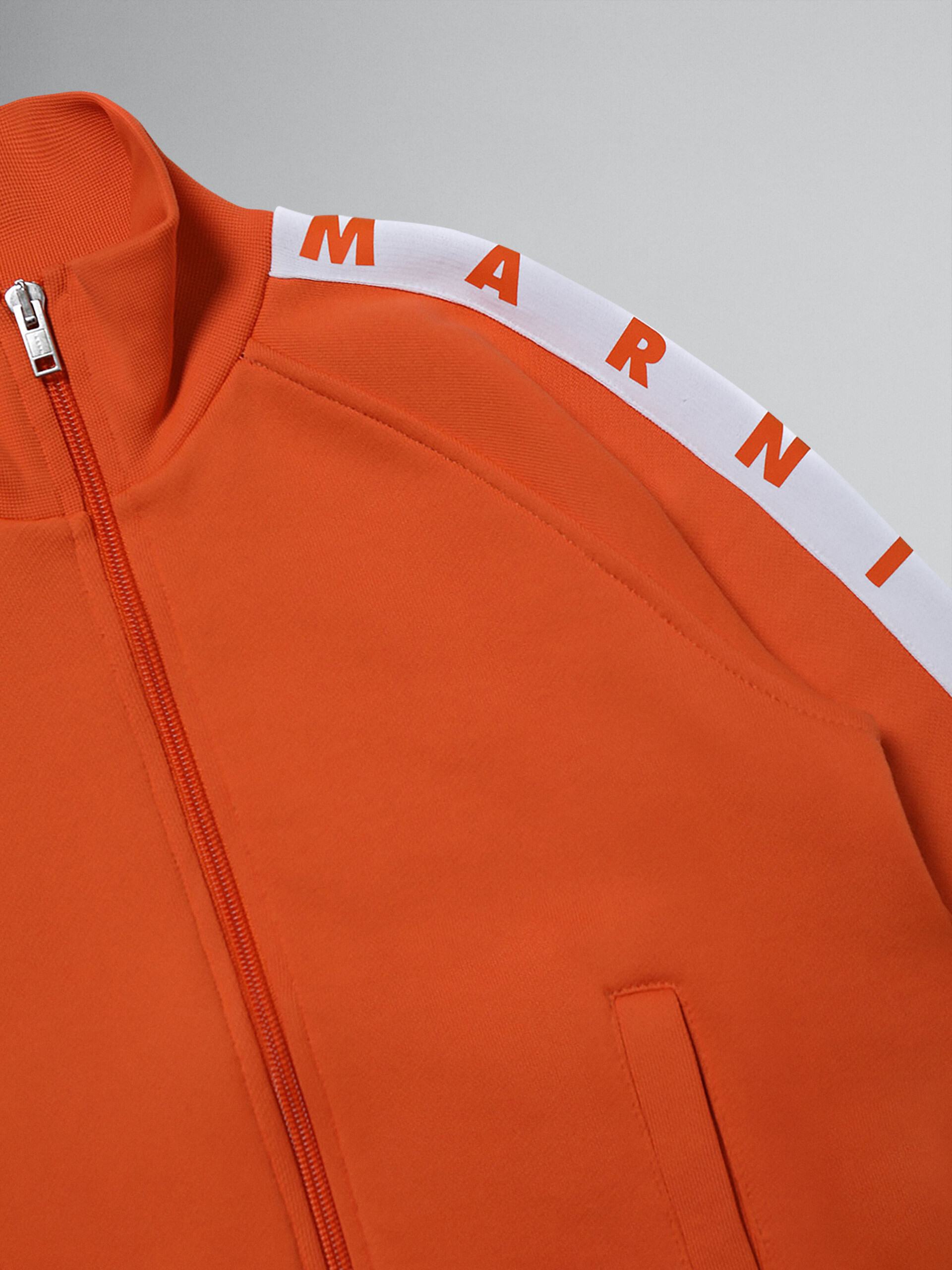 Orange technical cotton full-zip sweatshirt - Sweaters - Image 3