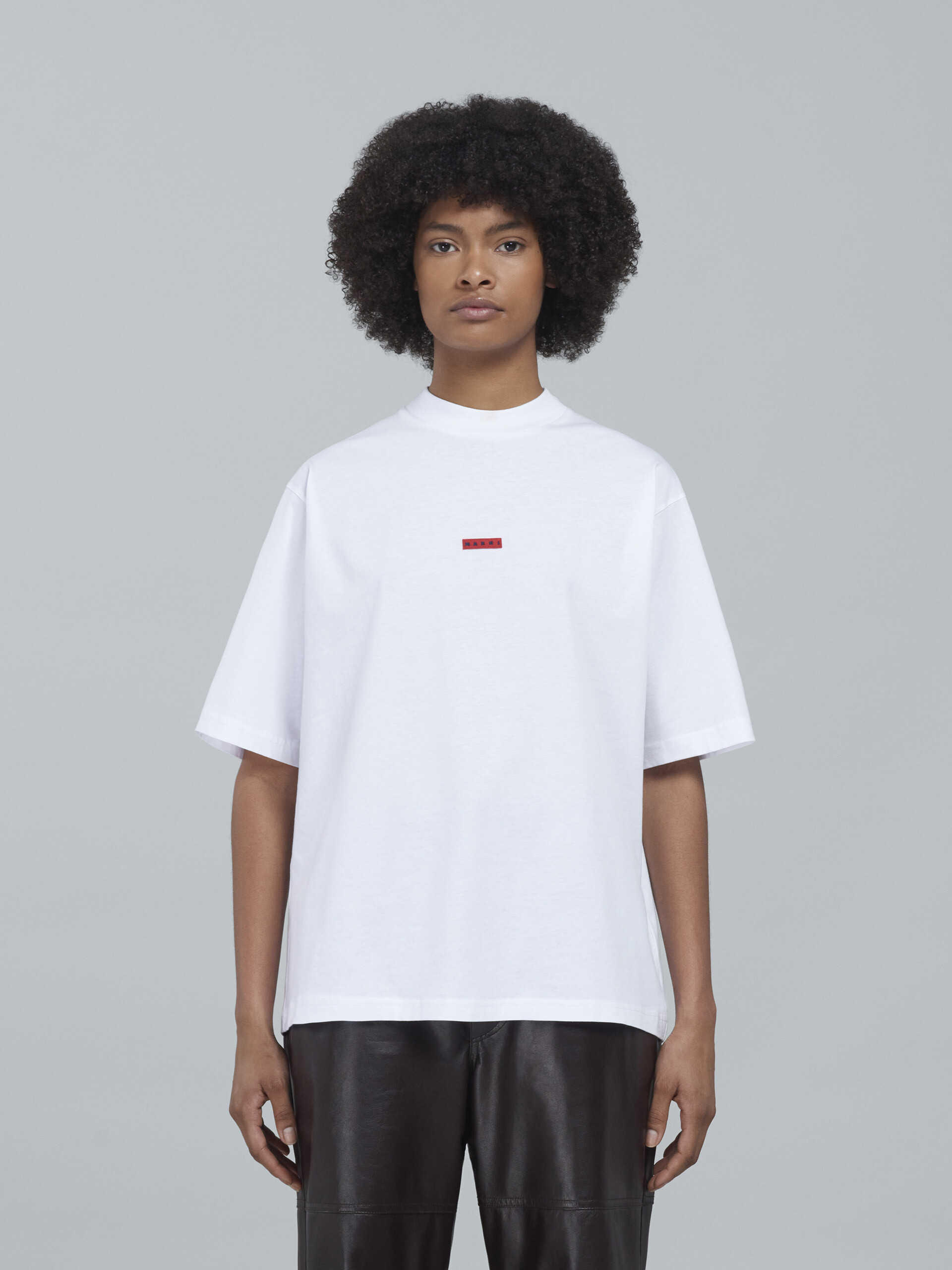 T-shirt en jersey de coton blanc avec logo - T-shirts - Image 2