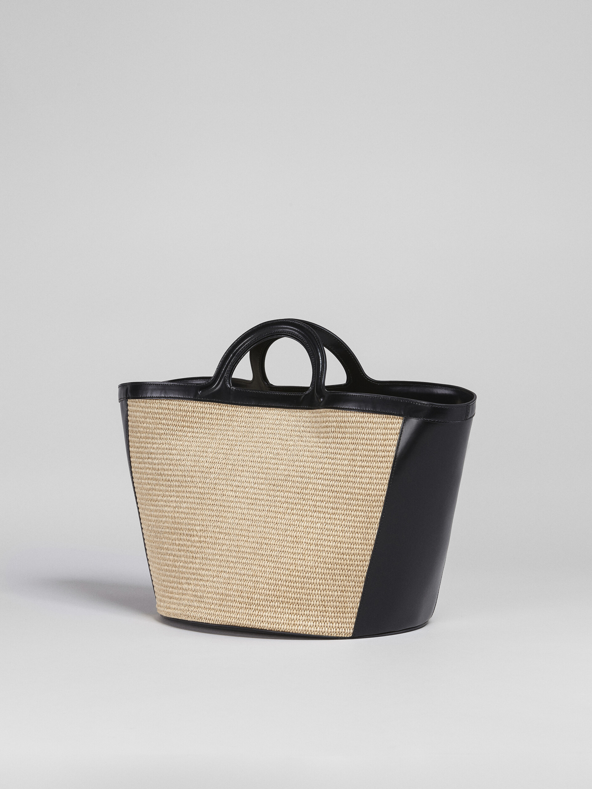 TROPICALIA large bag in black leather and raffia - Handbag - Image 3