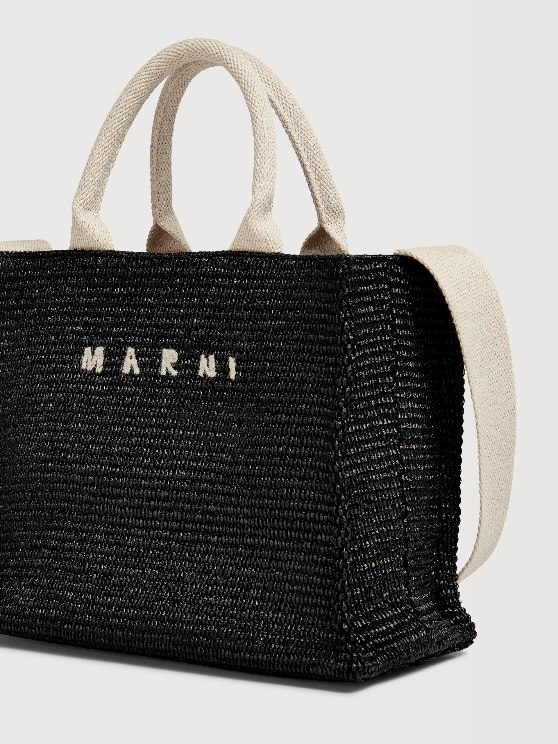 Blue raffia-effect Small Tote Bag - Shopping Bags - Image 4