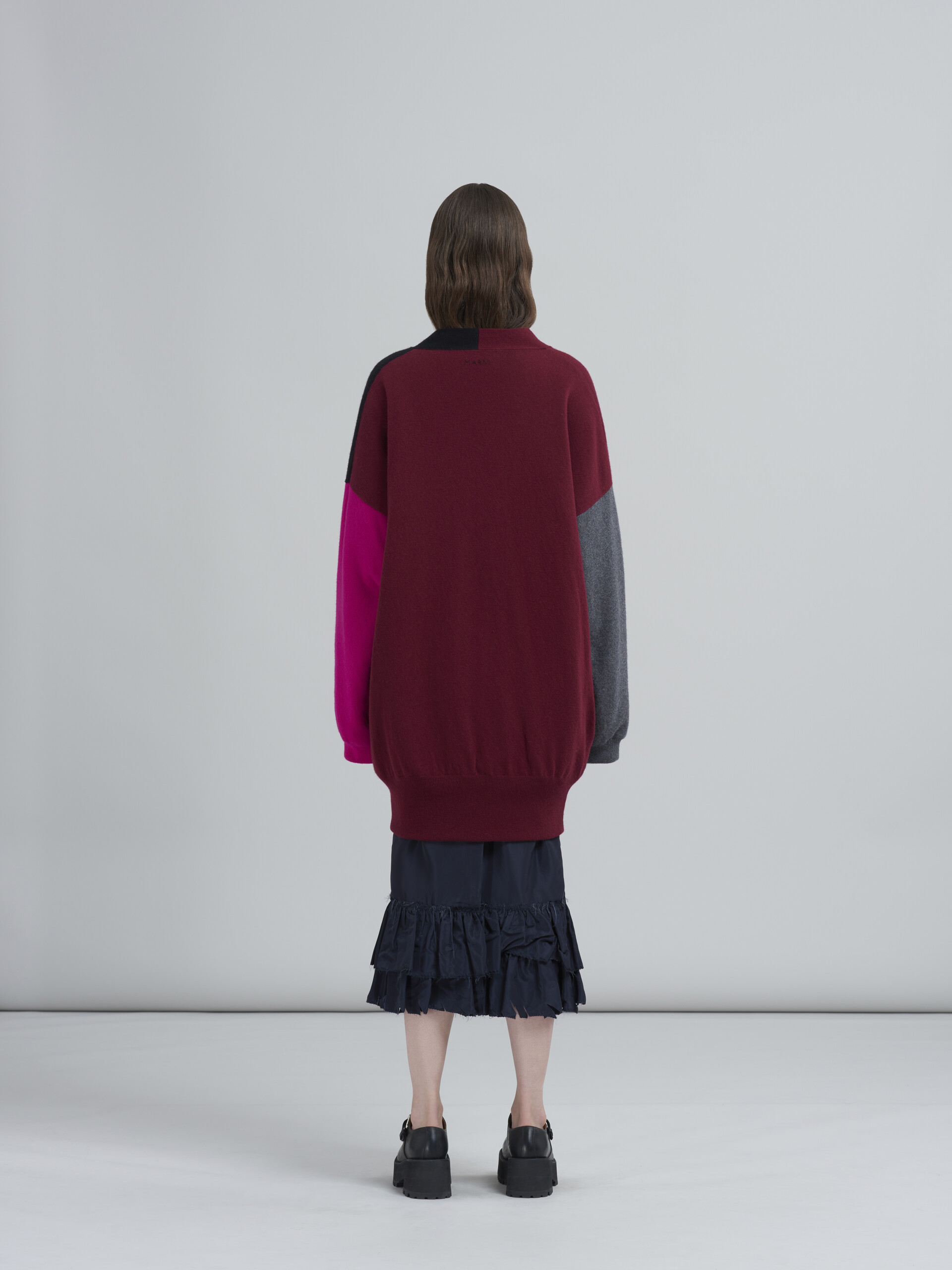 Cardigan imbottito in lana leggera e cashmere a blocchi di colore - Giacche - Image 3