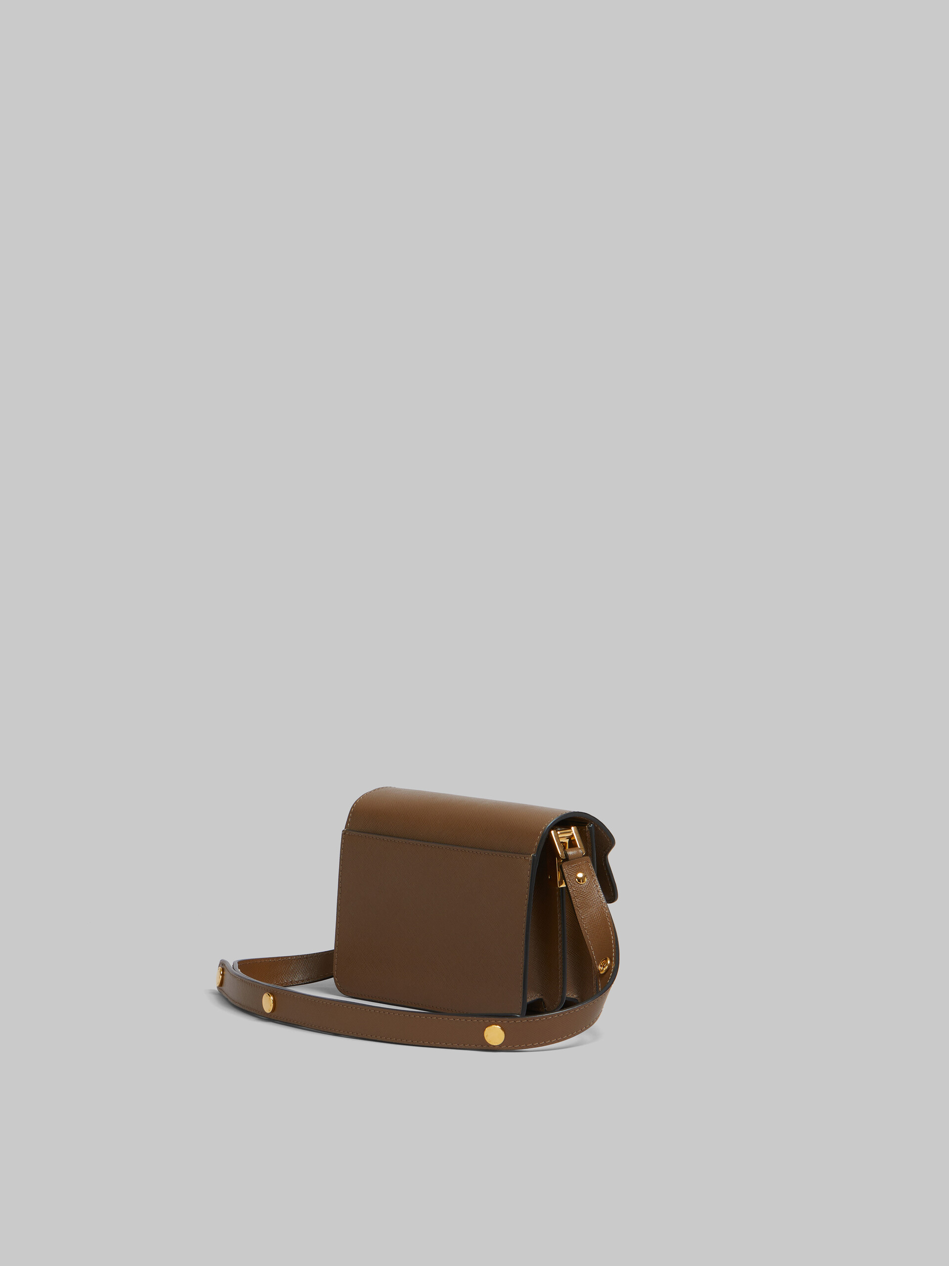 Brown saffiano leather mini Trunk bag - Shoulder Bags - Image 3