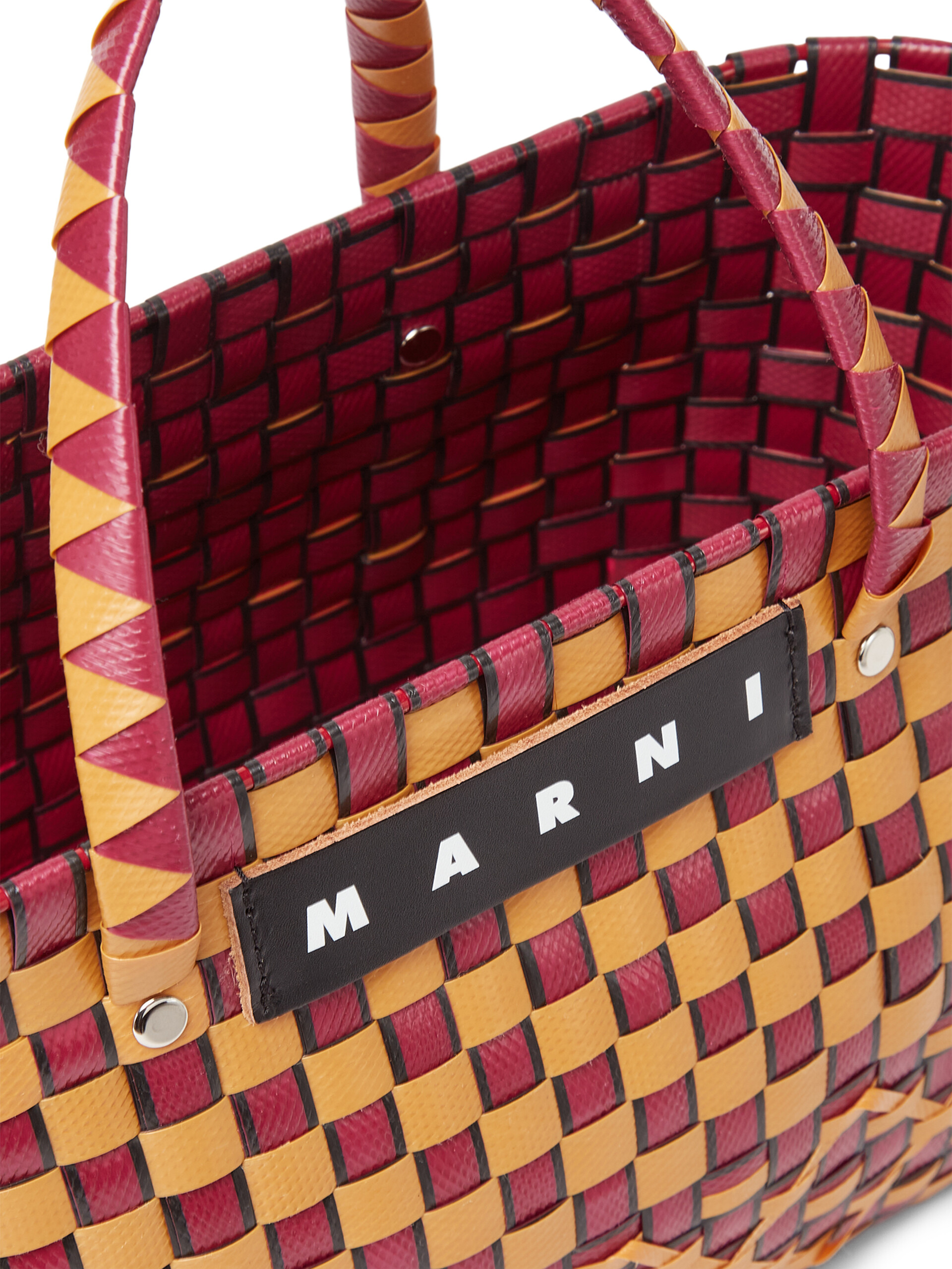 Blue and red woven MARNI MARKET OVAL bag - Shopping Bags - Image 4
