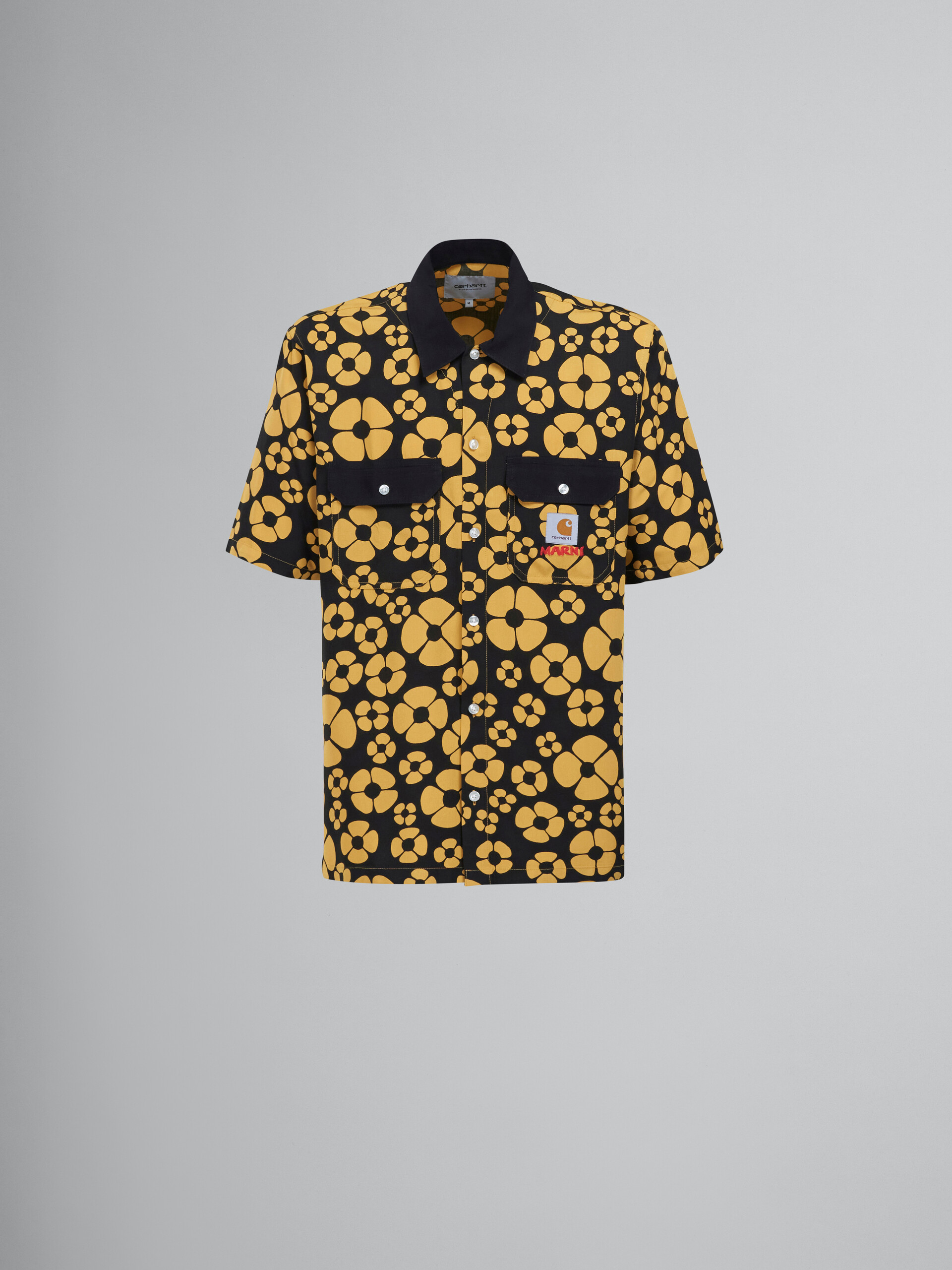 MARNI x CARHARTT WIP - gelbes, kurzärmeliges, geblümtes Shirt - Hemden - Image 1